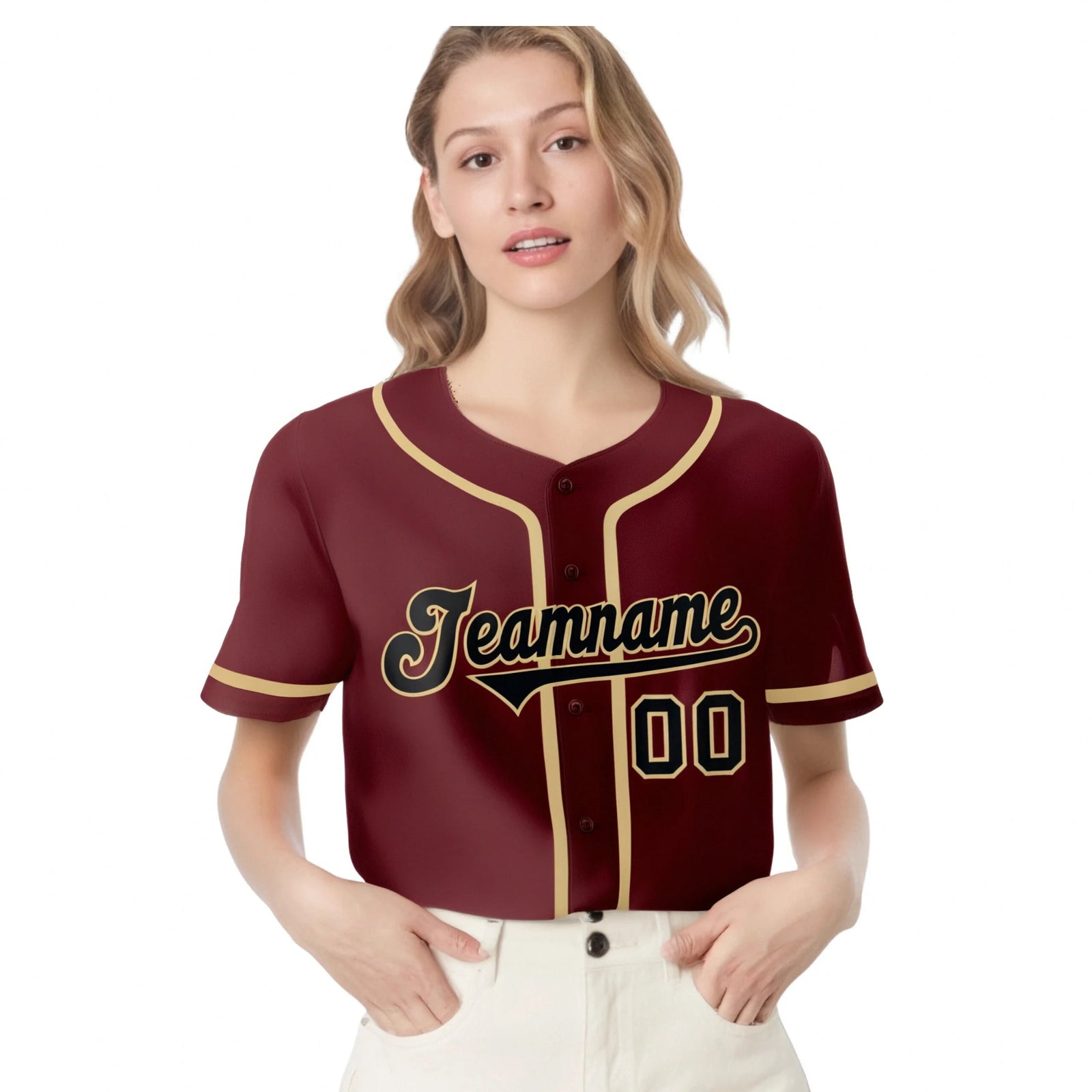 Custom Crimson khaki-Black Classic Style Authentic Baseball Jersey