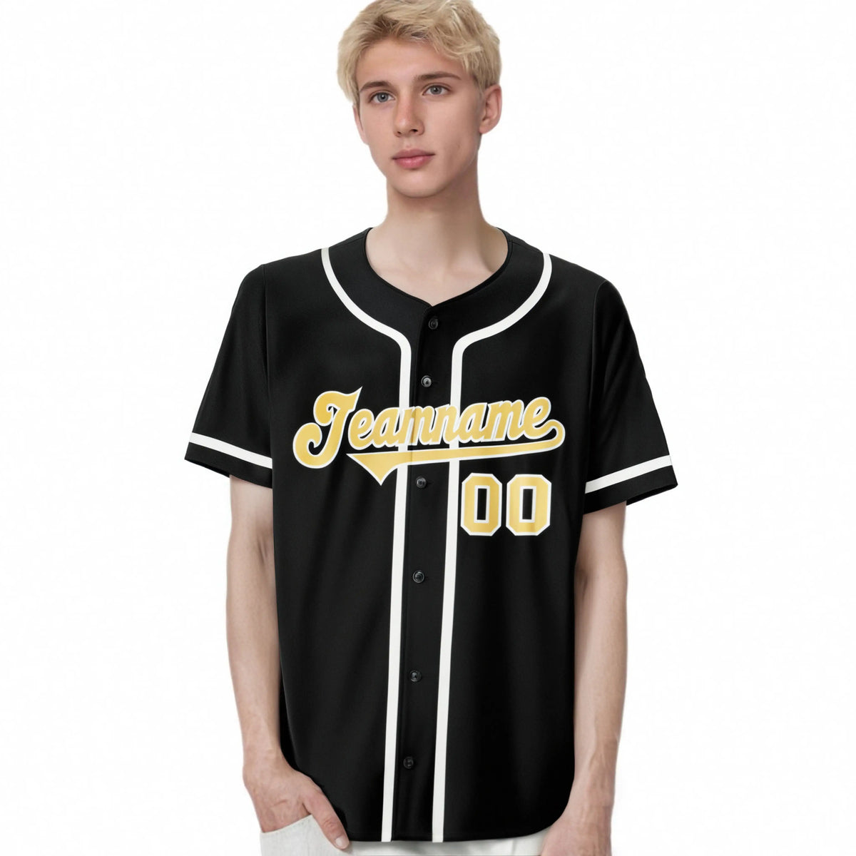 Custom Black White Classic Style Authentic Baseball Jersey