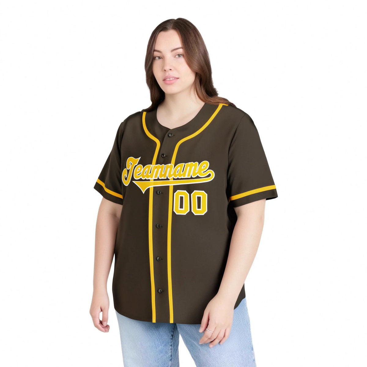 Custom Brown Glod Classic Style Authentic Baseball Jersey