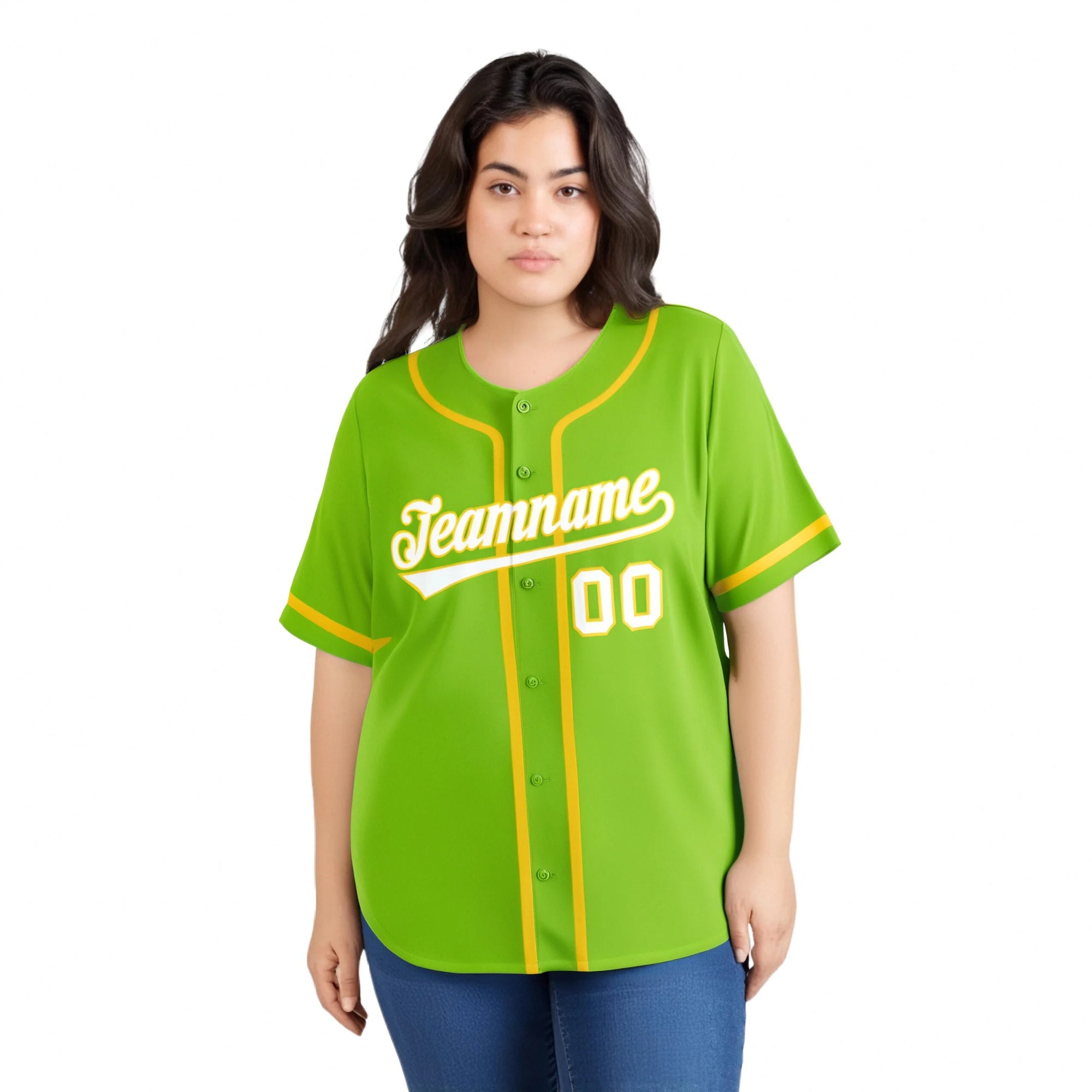 Custom Neon Green White Classic Style Authentic Baseball Jersey