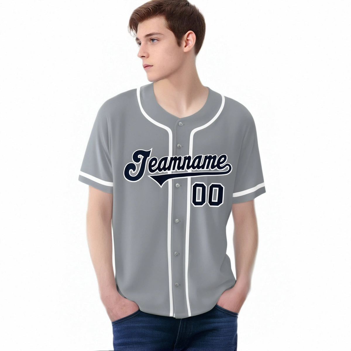 Custom Gray White Classic Style Authentic Baseball Jersey