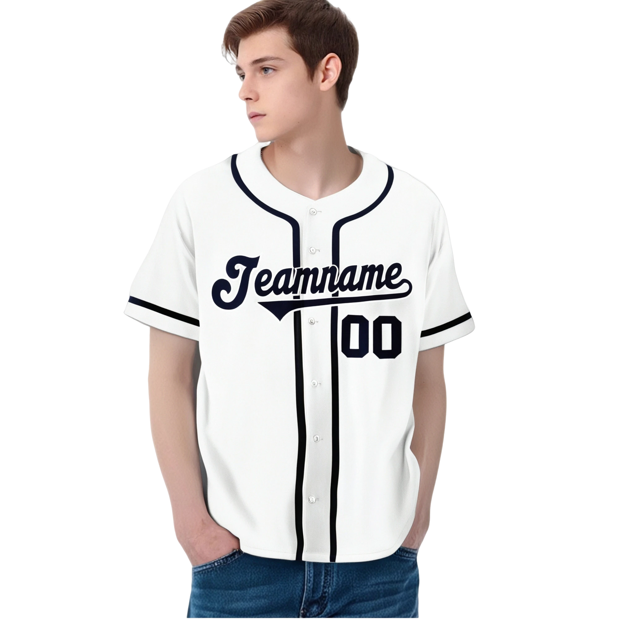 Custom White Navy Classic Style Authentic Baseball Jersey