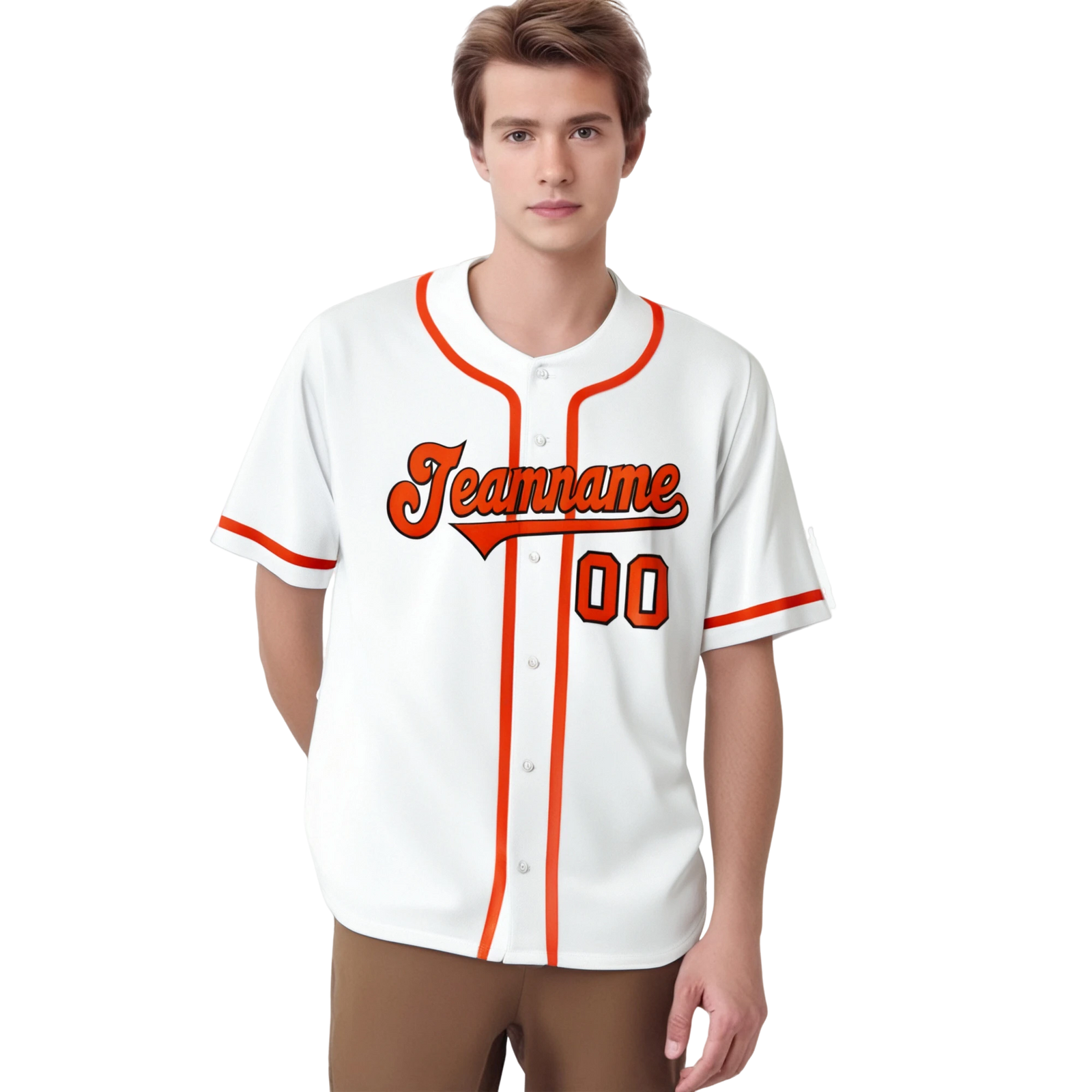 Custom White Orange Classic Style Authentic Baseball Jersey