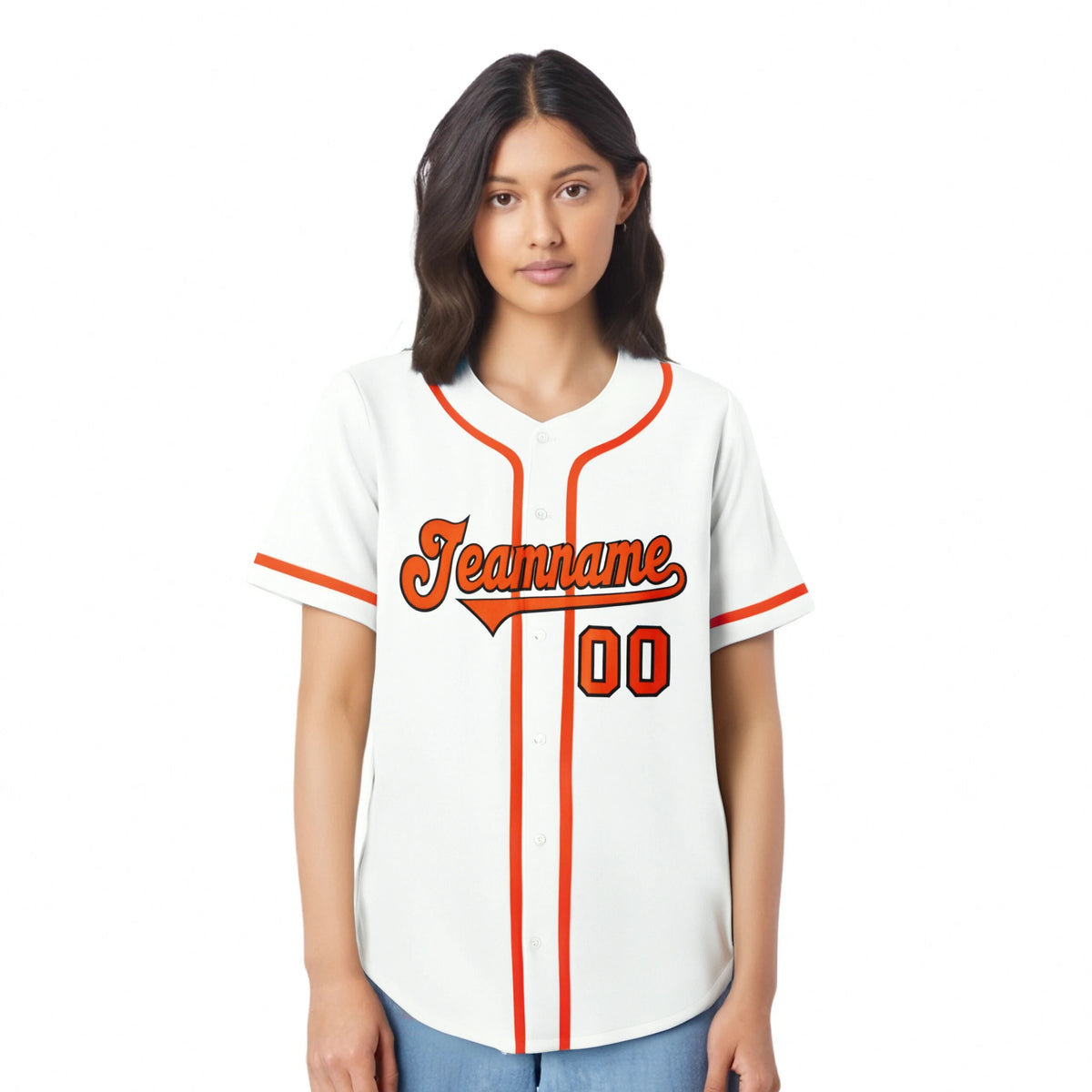 Custom White Orange Classic Style Authentic Baseball Jersey