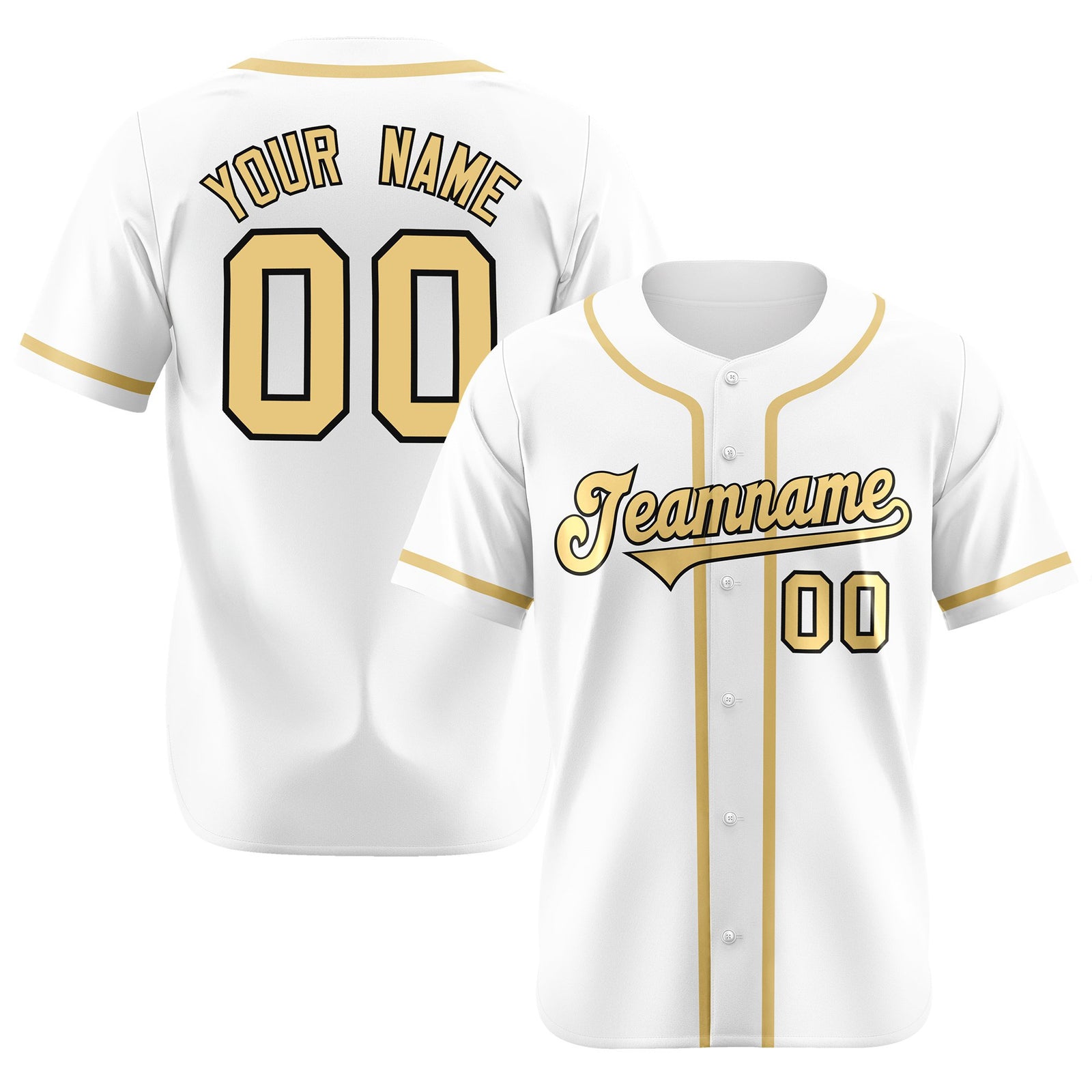 Custom White Khaki Classic Style Authentic Baseball Jersey