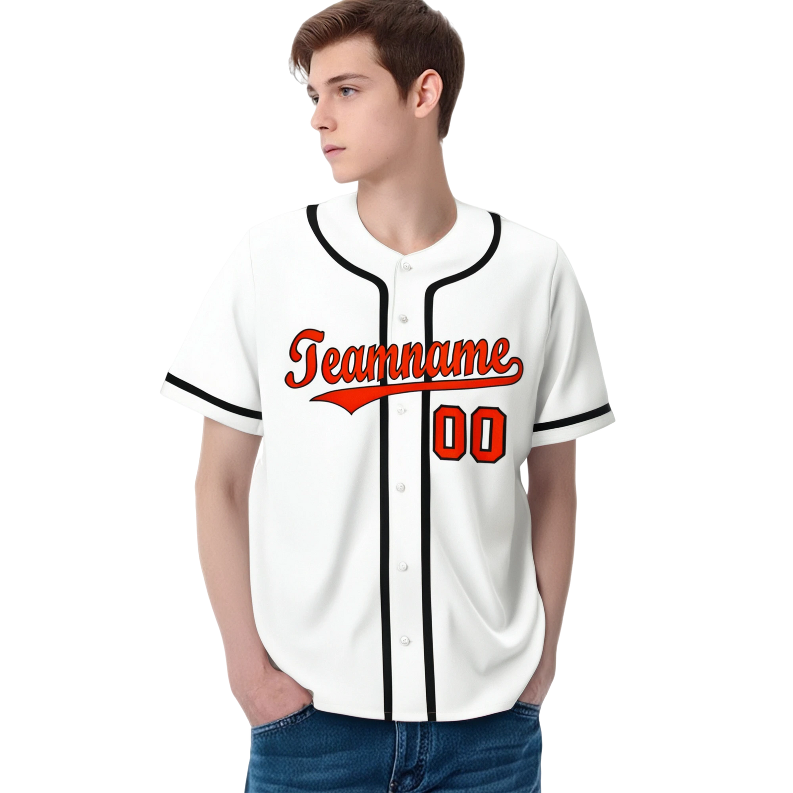 Custom White Black-Orange Classic Style Authentic Baseball Jersey