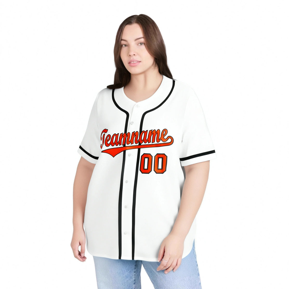 Custom White Black-Orange Classic Style Authentic Baseball Jersey