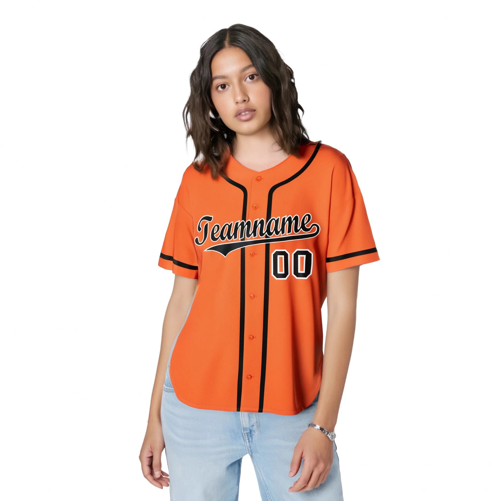 Custom Orange Black Classic Style Authentic Baseball Jersey