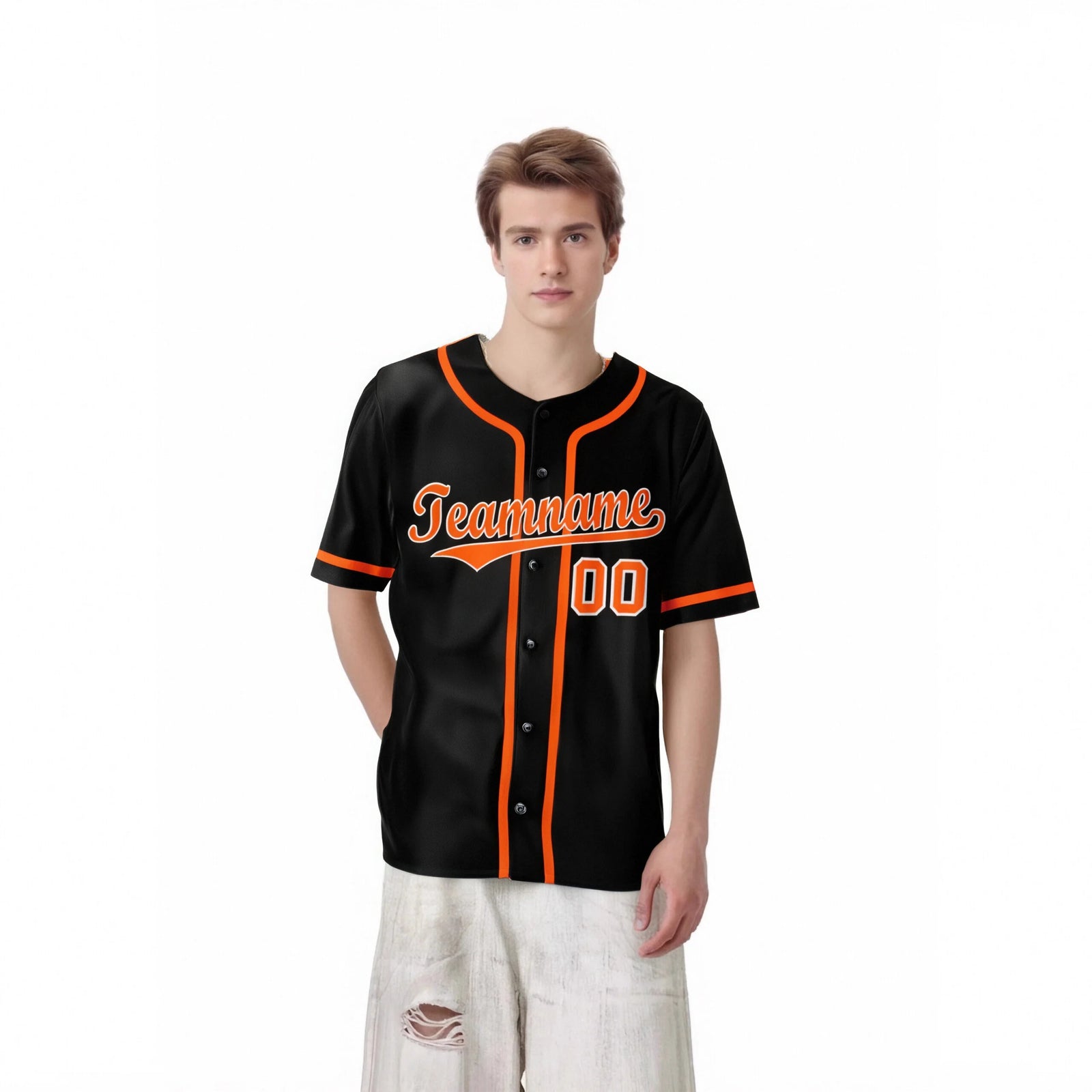 Custom Black Orange Classic Style Authentic Baseball Jersey