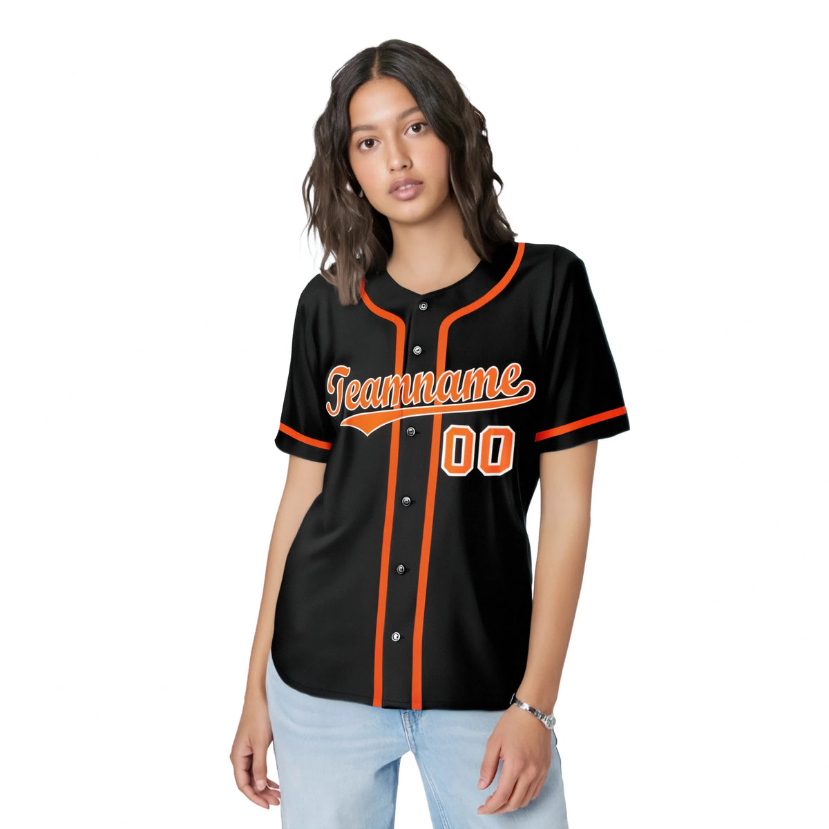 Custom Black Orange Classic Style Authentic Baseball Jersey