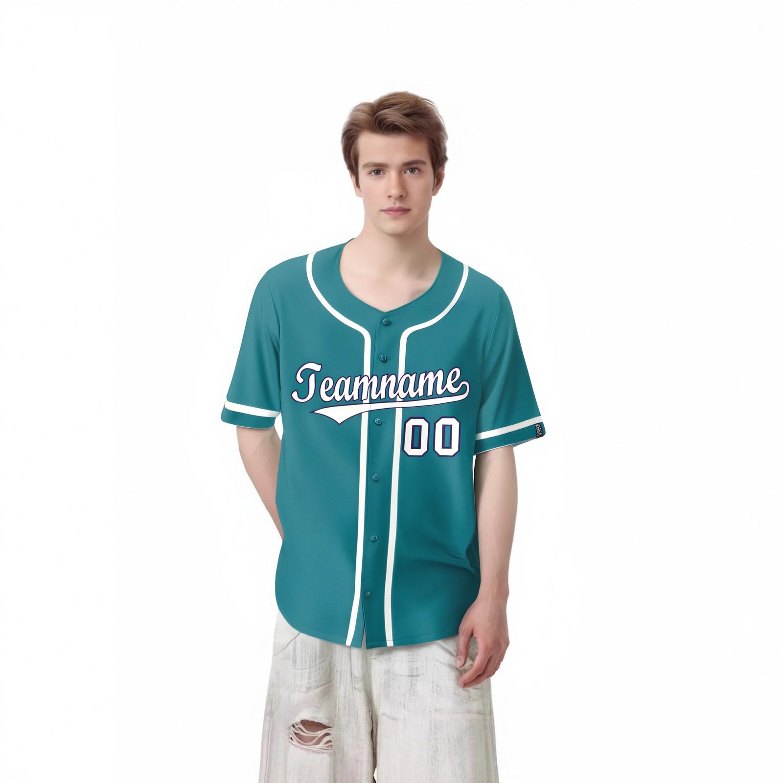 Custom Aqua White Classic Style Authentic Baseball Jersey