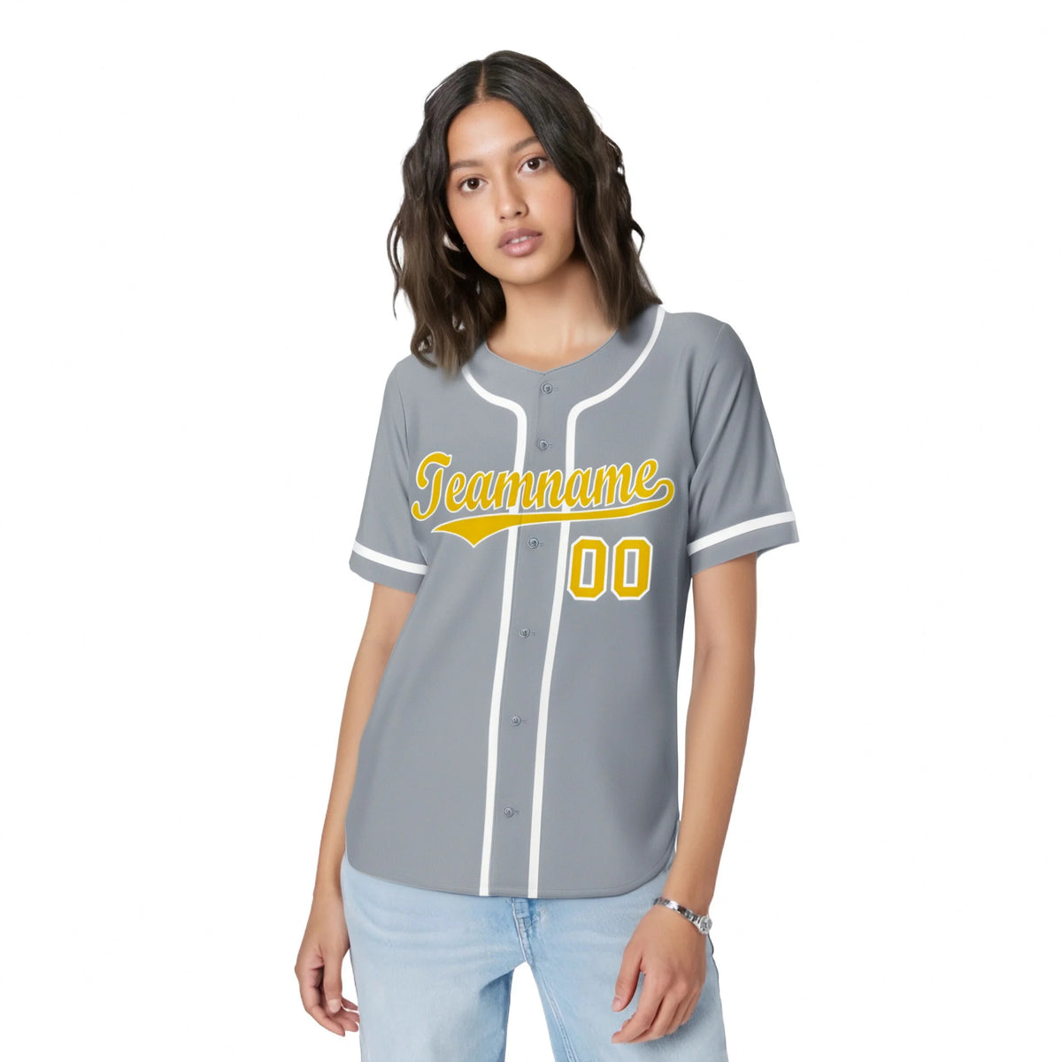 Custom Gray Glod White Classic Style Authentic Baseball Jersey