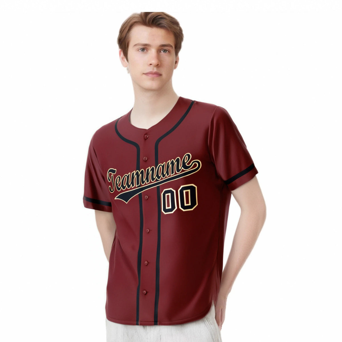 Custom Crimson Black Classic Style Authentic Baseball Jersey