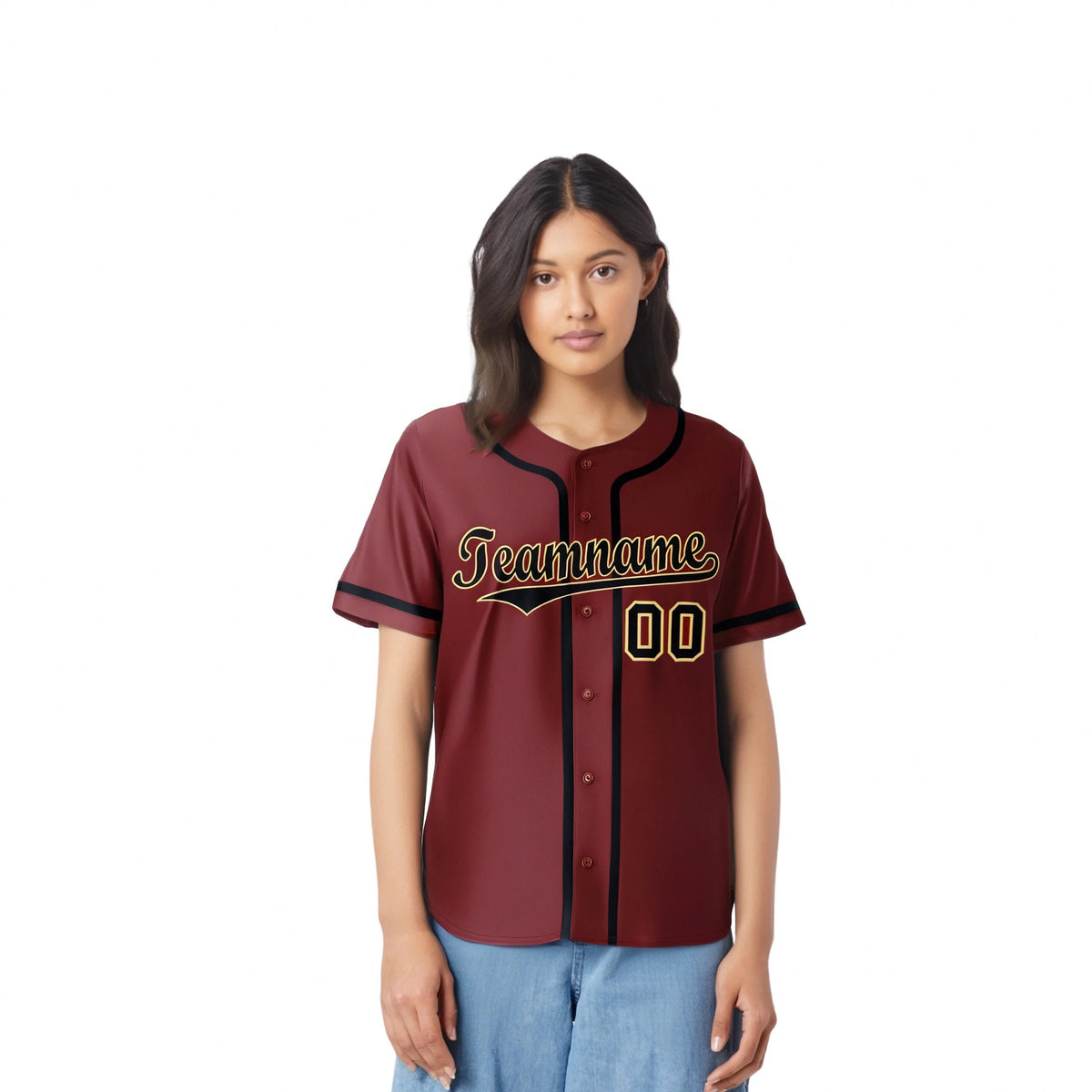 Custom Crimson Black Classic Style Authentic Baseball Jersey