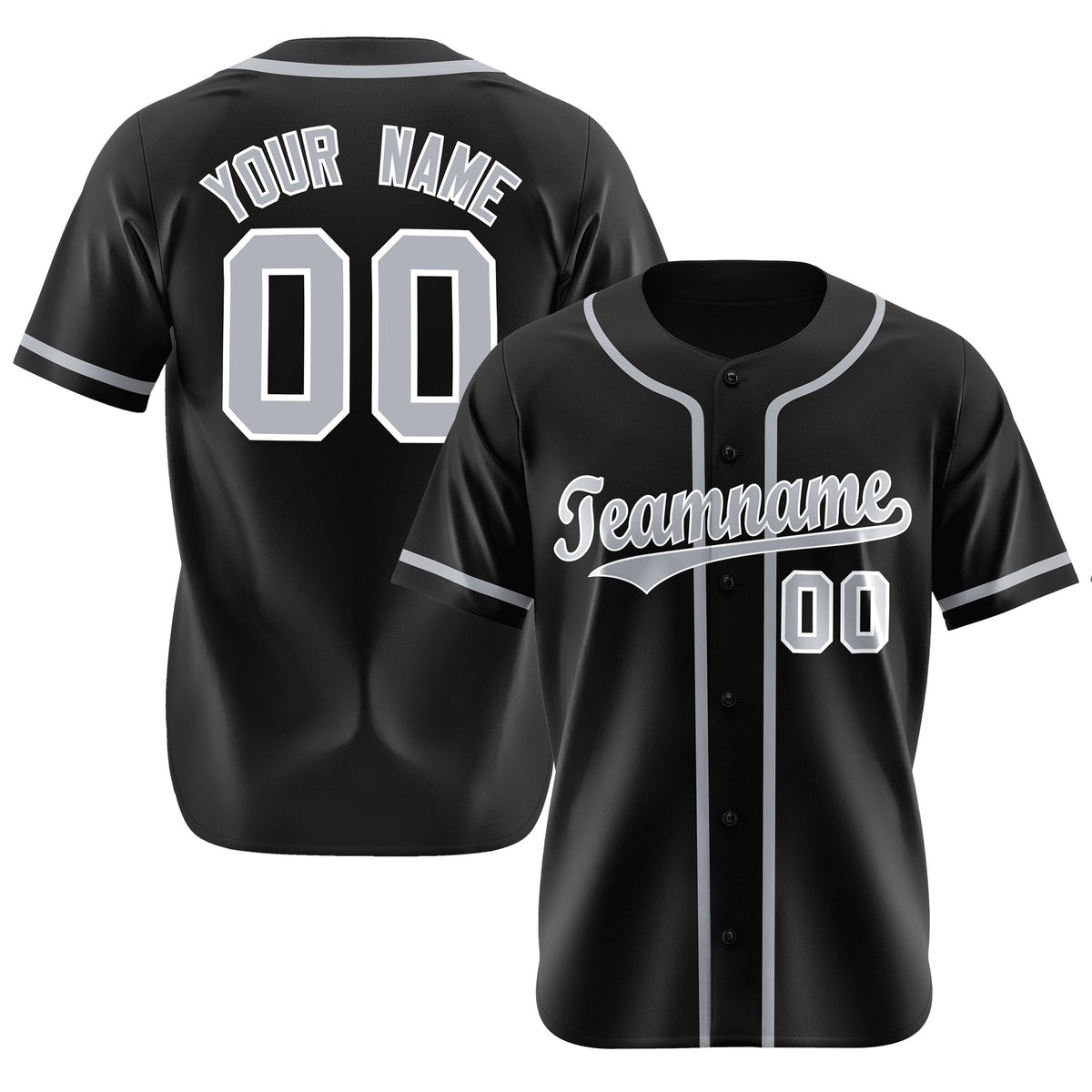 Custom Black Gray Classic Style Authentic Baseball Jersey