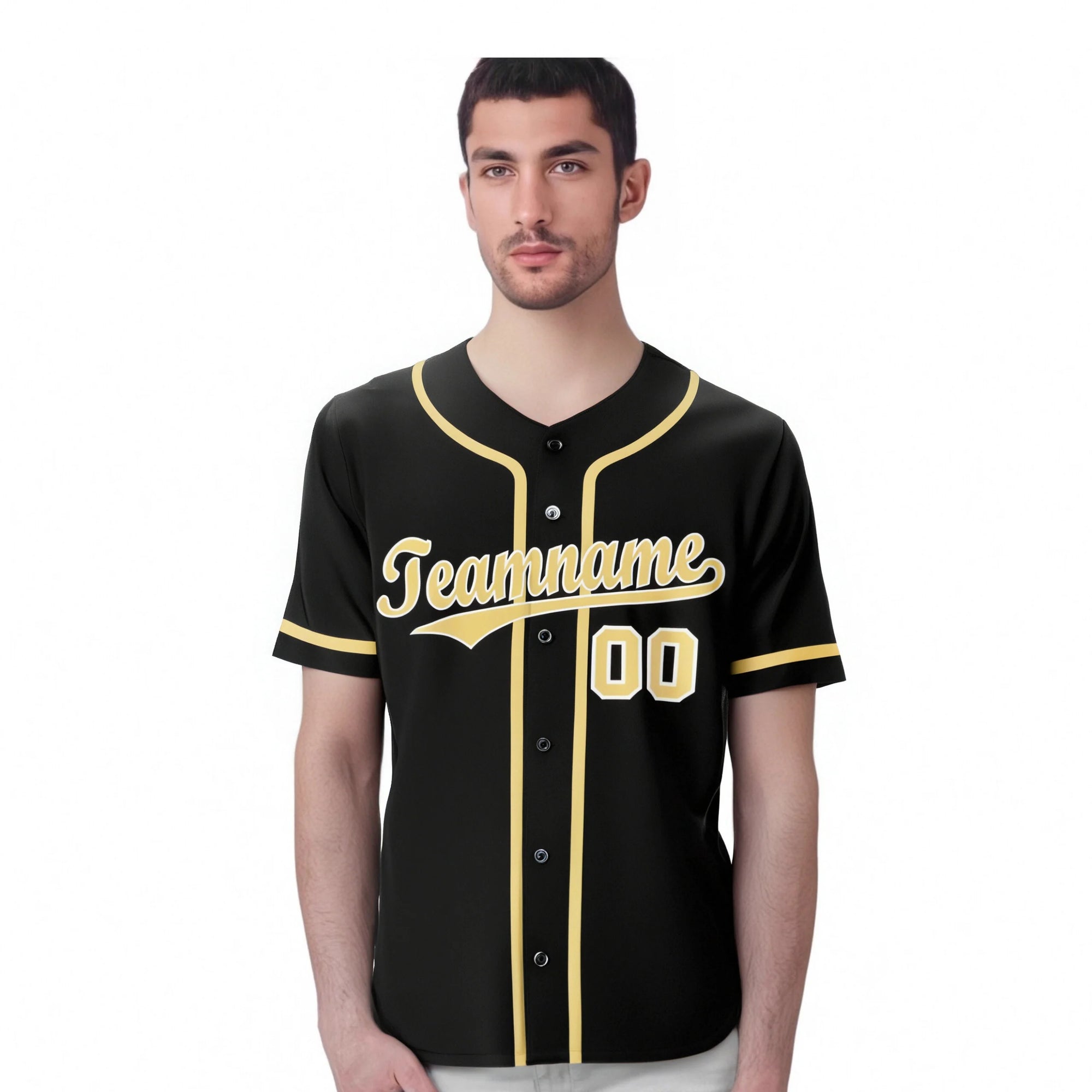 Custom Black Khaki Classic Style Authentic Baseball Jersey