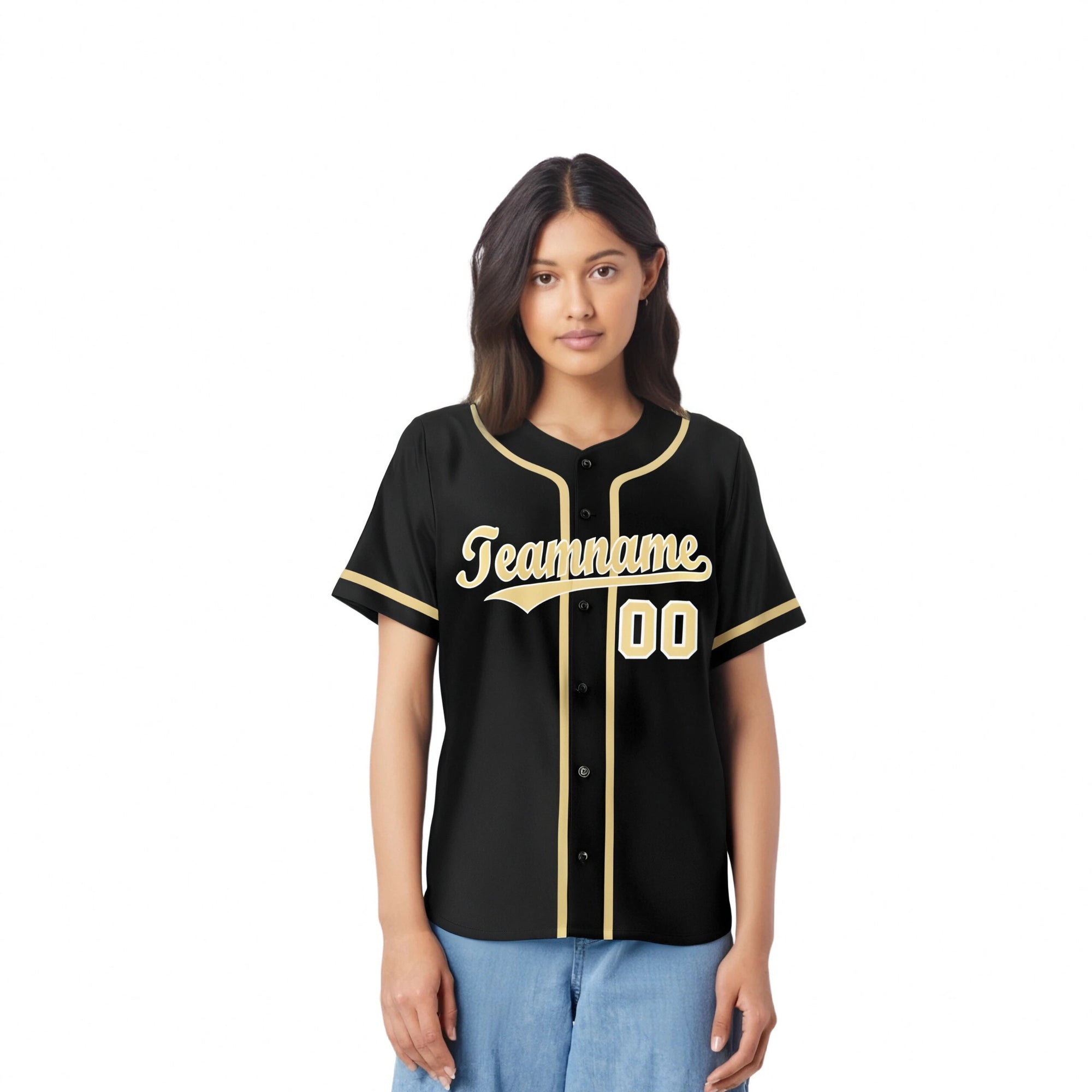 Custom Black Khaki Classic Style Authentic Baseball Jersey