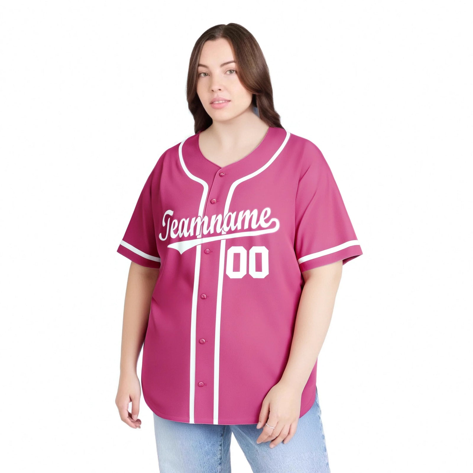 Custom Pink White Classic Style Authentic Baseball Jersey