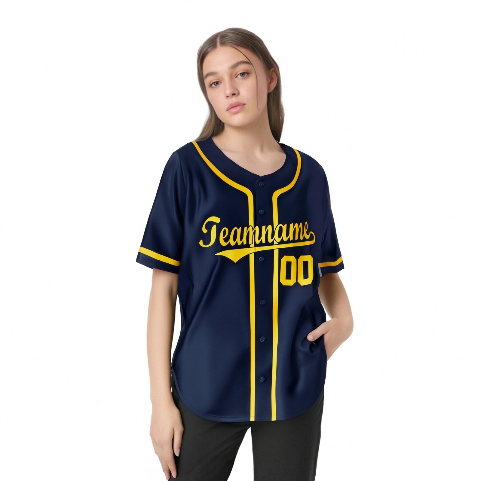 Custom Navy Gold Classic Style Authentic Baseball Jersey