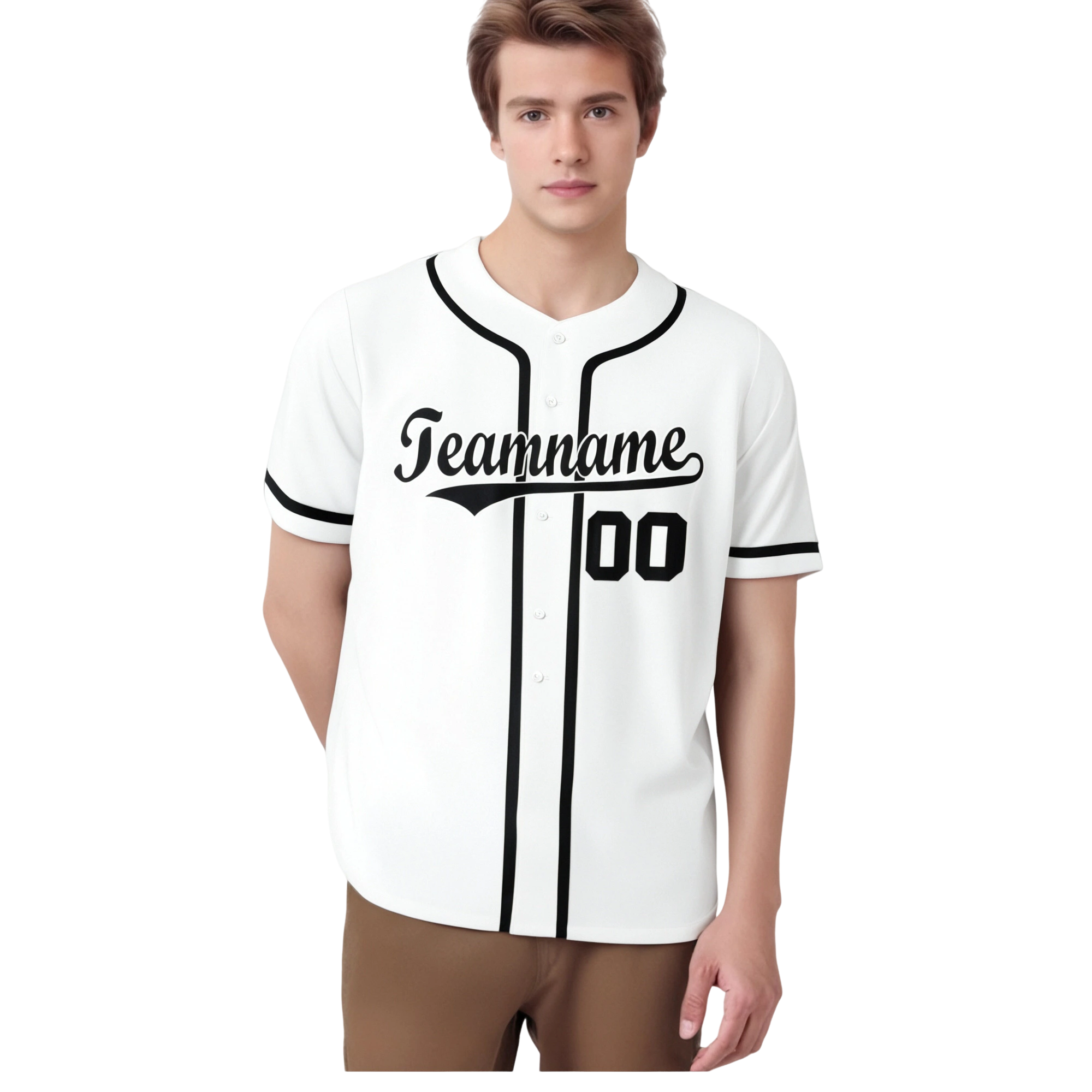 Custom White Black Classic Style Authentic Baseball Jersey