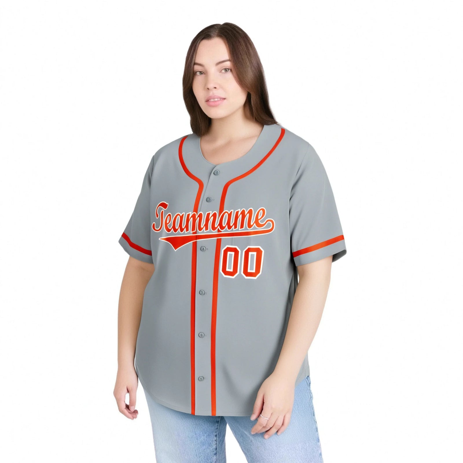 Custom Gray Orange Classic Style Authentic Baseball Jersey