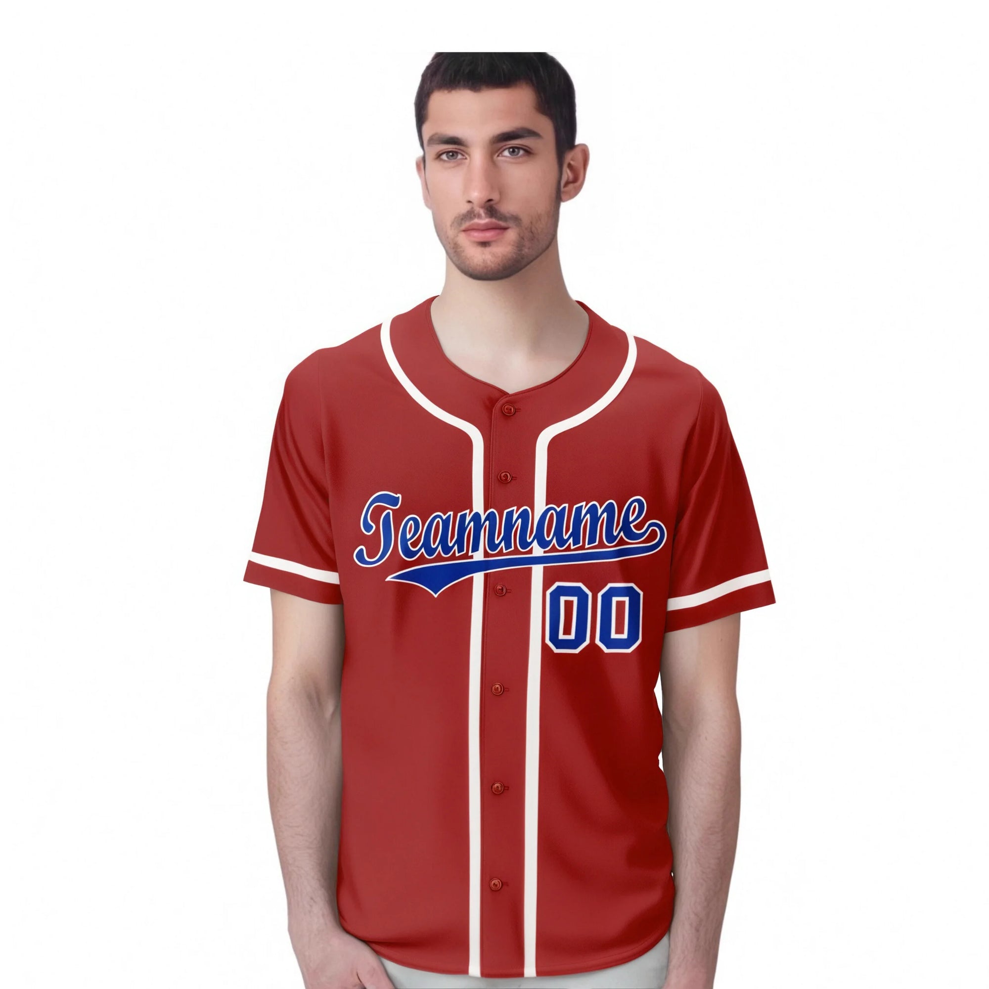 Custom Red Royal Blue-White Classic Style Authentic Baseball Jersey