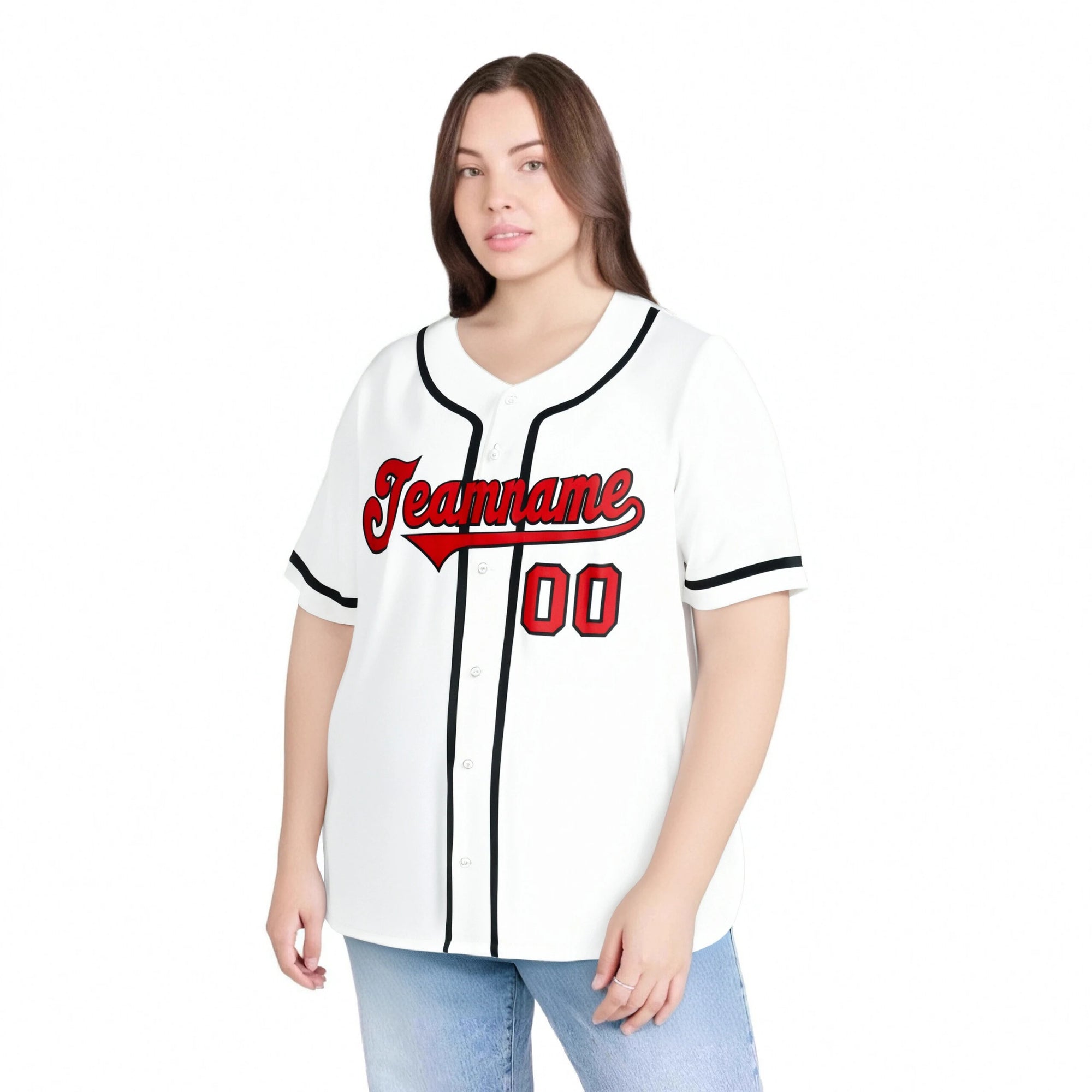 Custom White Red-Black Classic Style Authentic Baseball Jersey