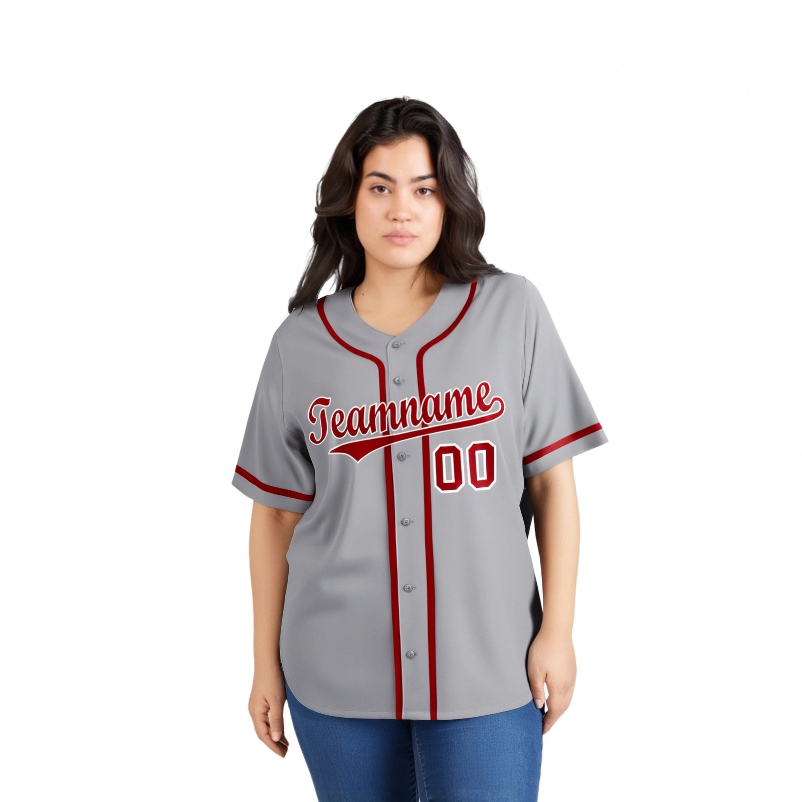 Custom Gray Red-White Classic Style Authentic Baseball Jersey