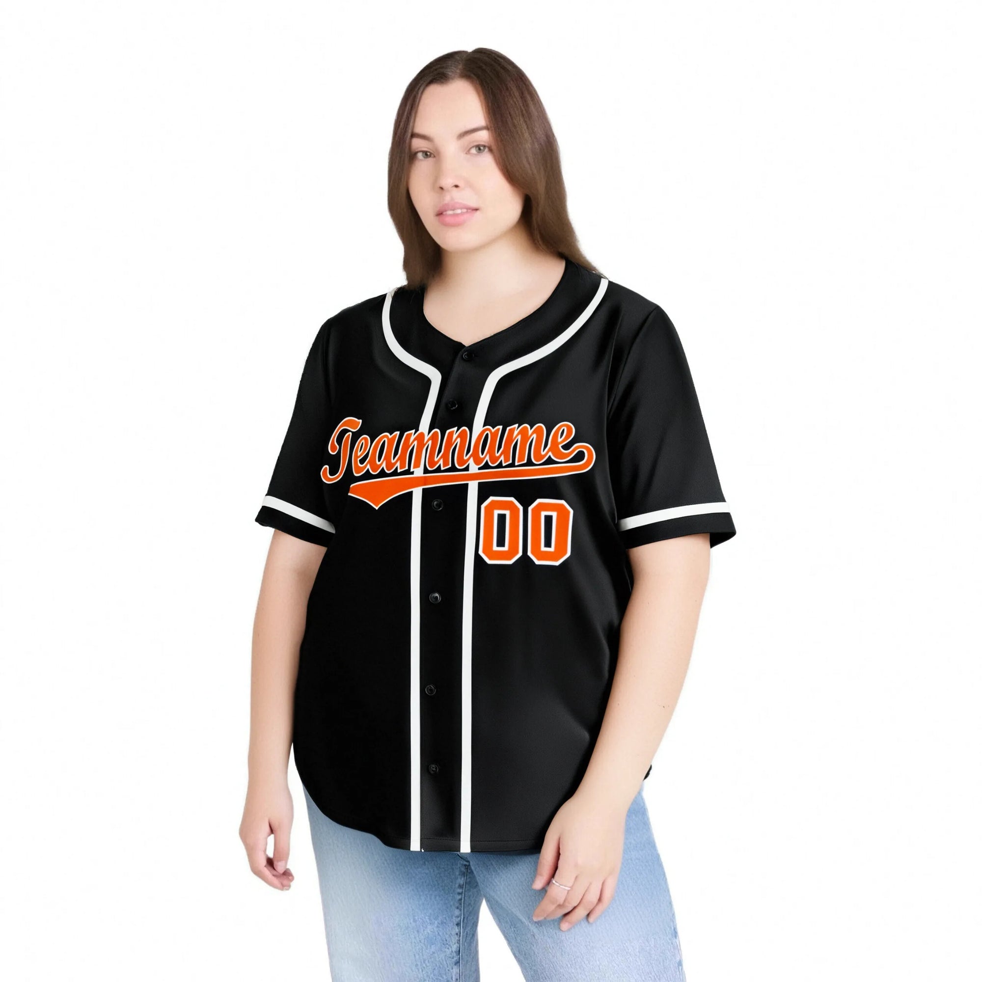 Custom Black Orange-White Classic Style Authentic Baseball Jersey