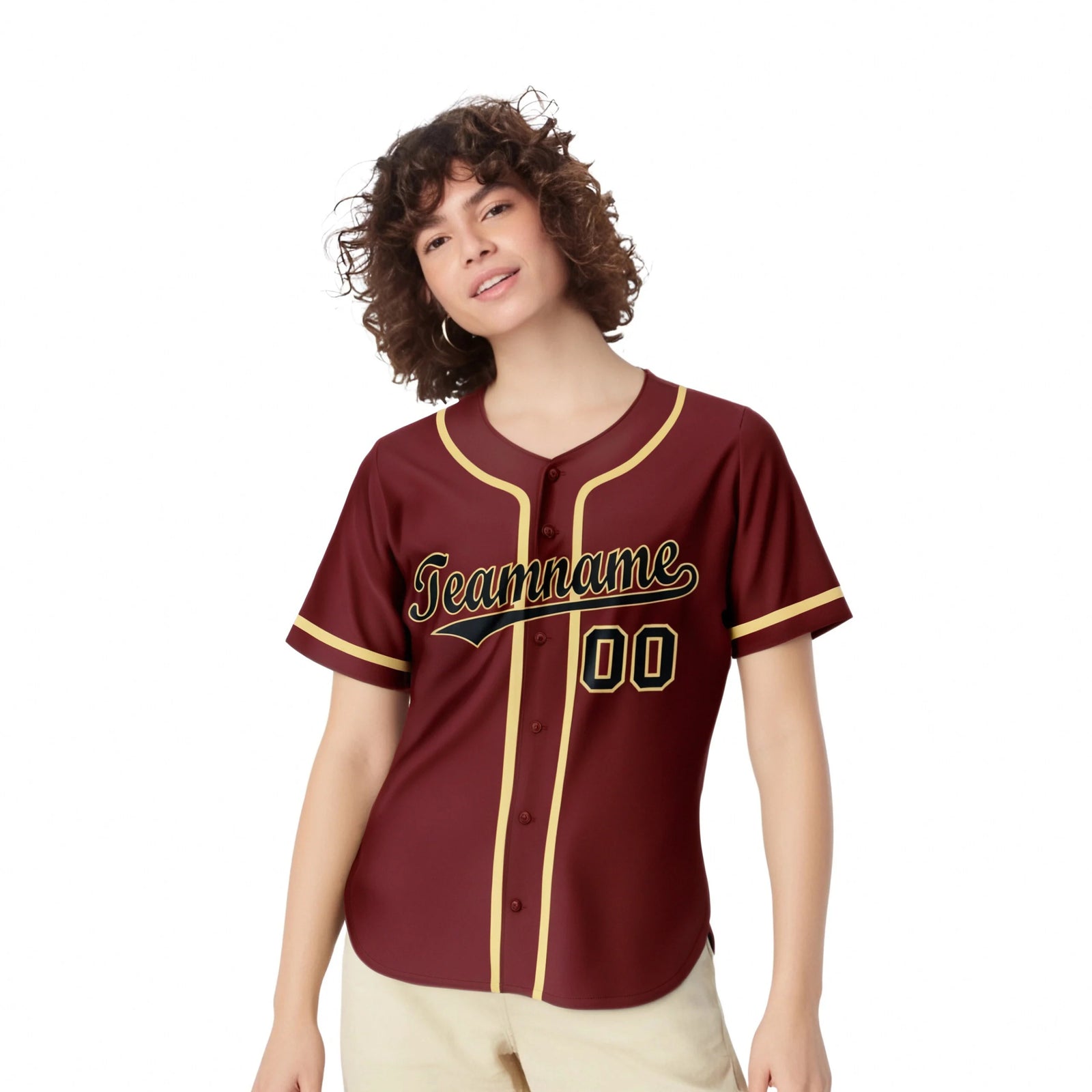 Custom Crimson khaki-Black Classic Style Authentic Baseball Jersey