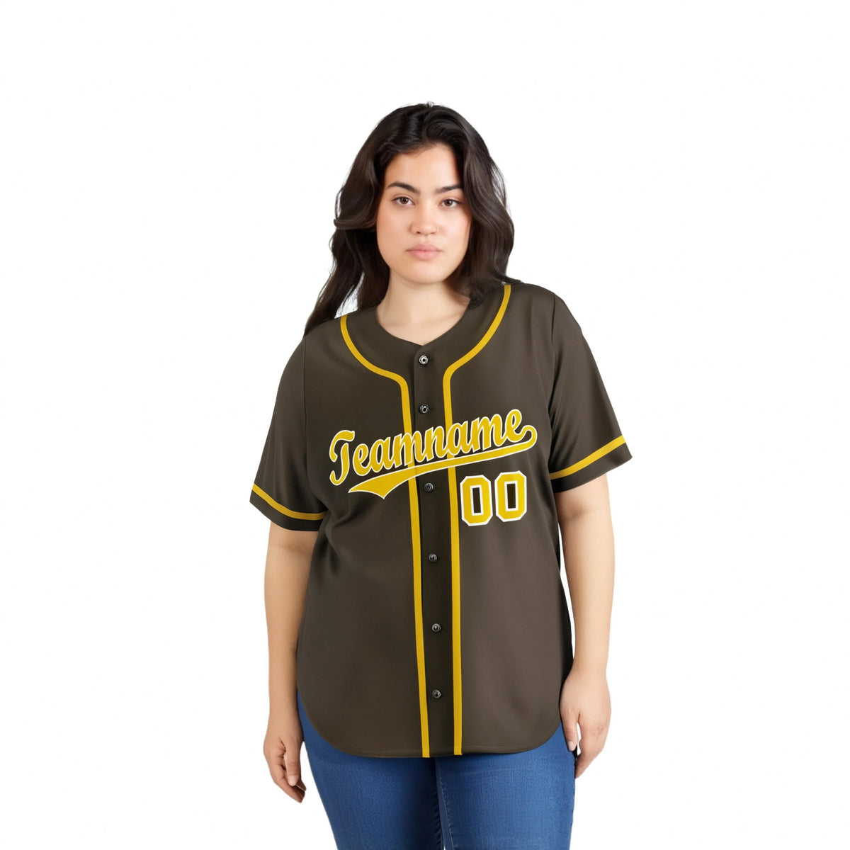 Custom Brown Glod Classic Style Authentic Baseball Jersey
