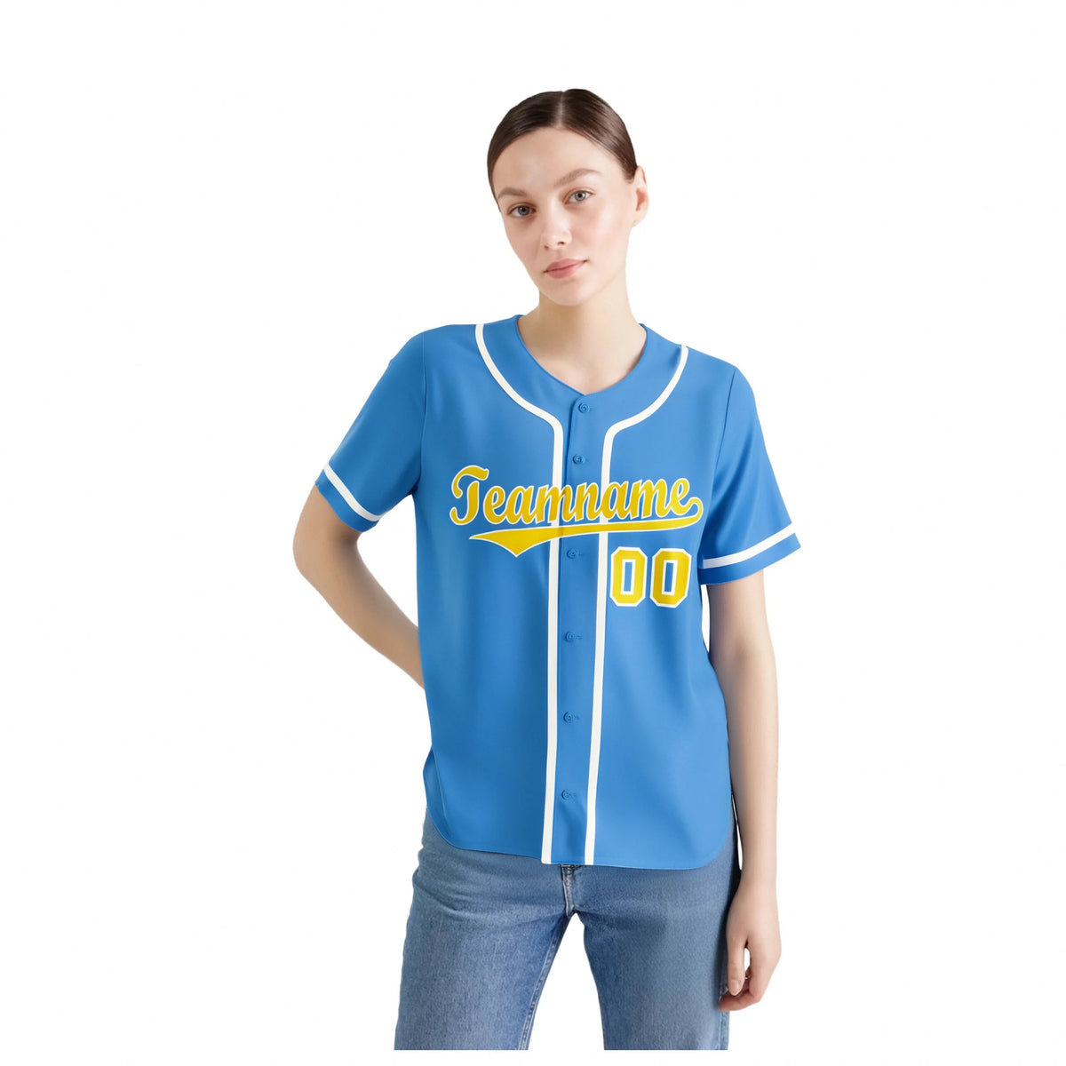 Custom Powder Blue White Classic Style Authentic Baseball Jersey