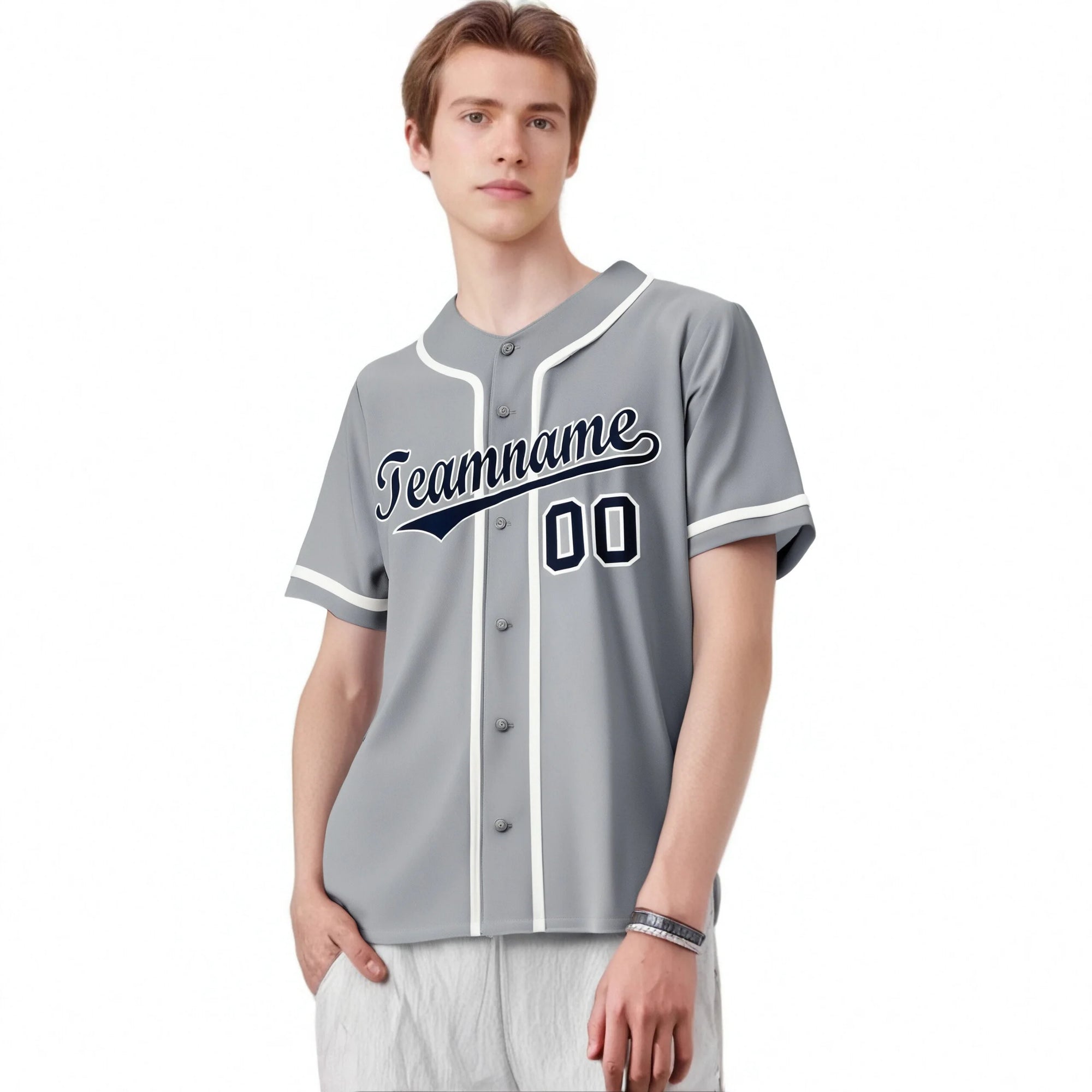 Custom Gray White Classic Style Authentic Baseball Jersey