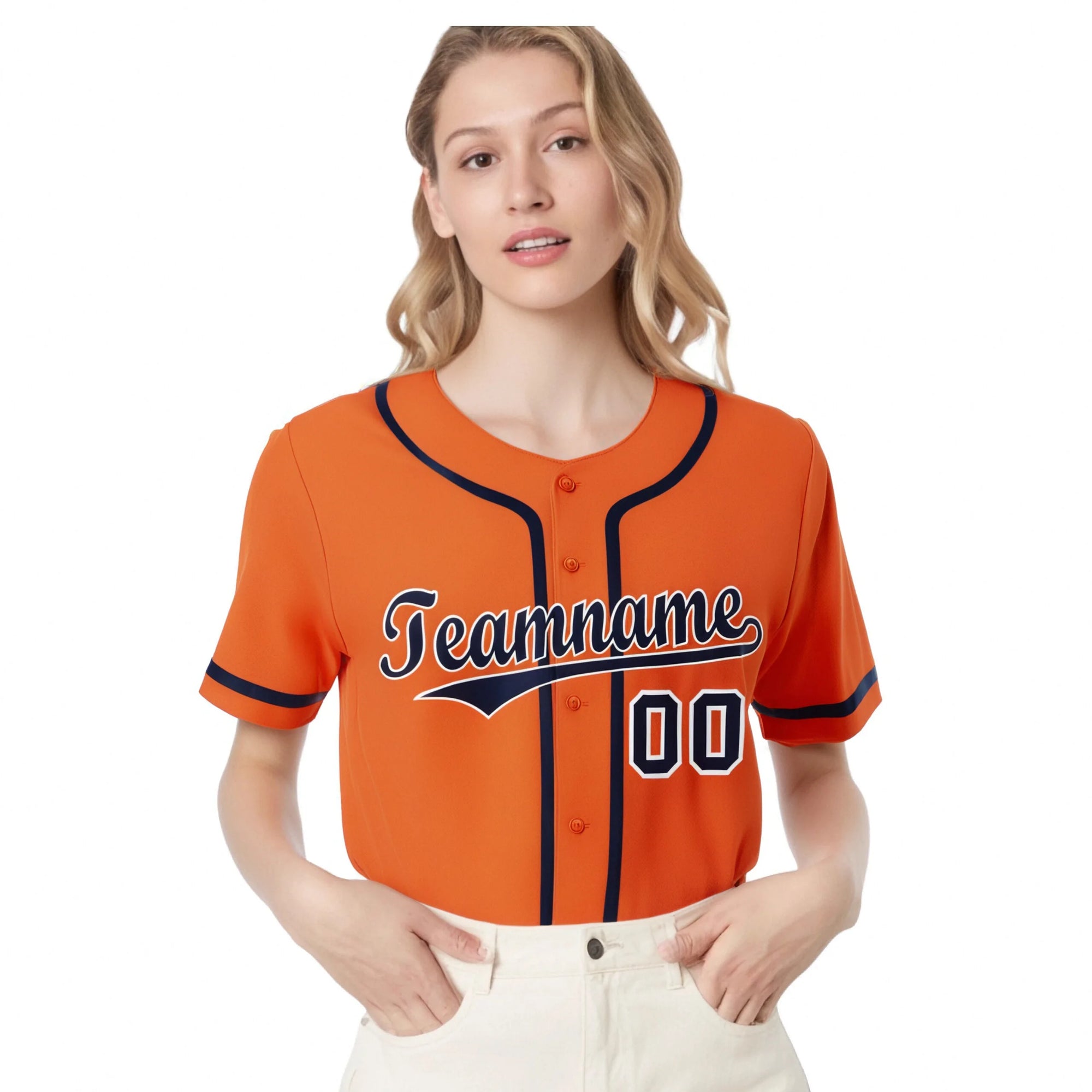 Custom Orange Navy Classic Style Authentic Baseball Jersey