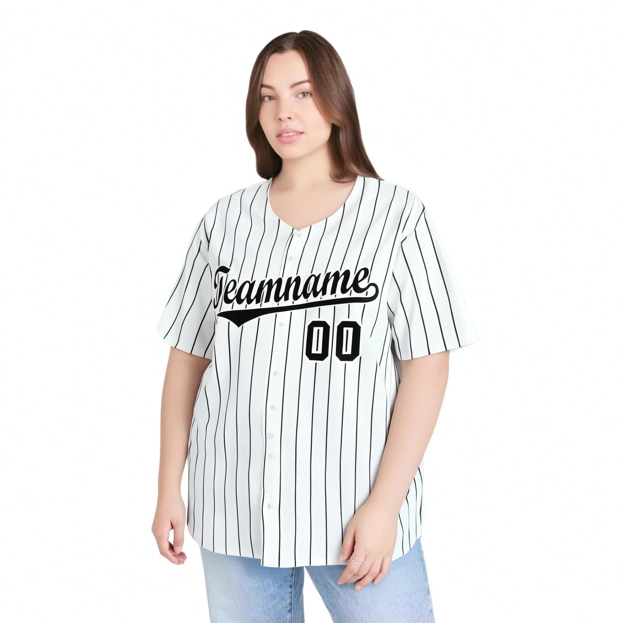 Custom White Black Pinstripe Authentic Baseball Jersey