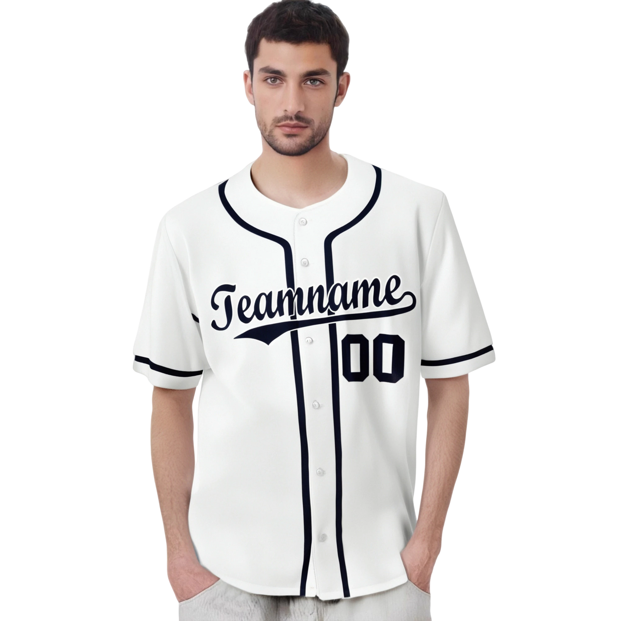 Custom White Navy Classic Style Authentic Baseball Jersey