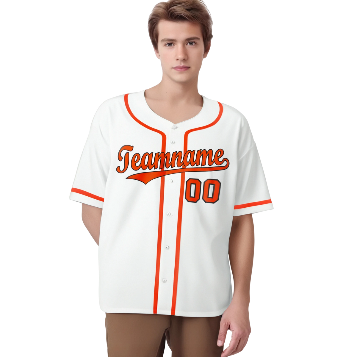 Custom White Orange Classic Style Authentic Baseball Jersey