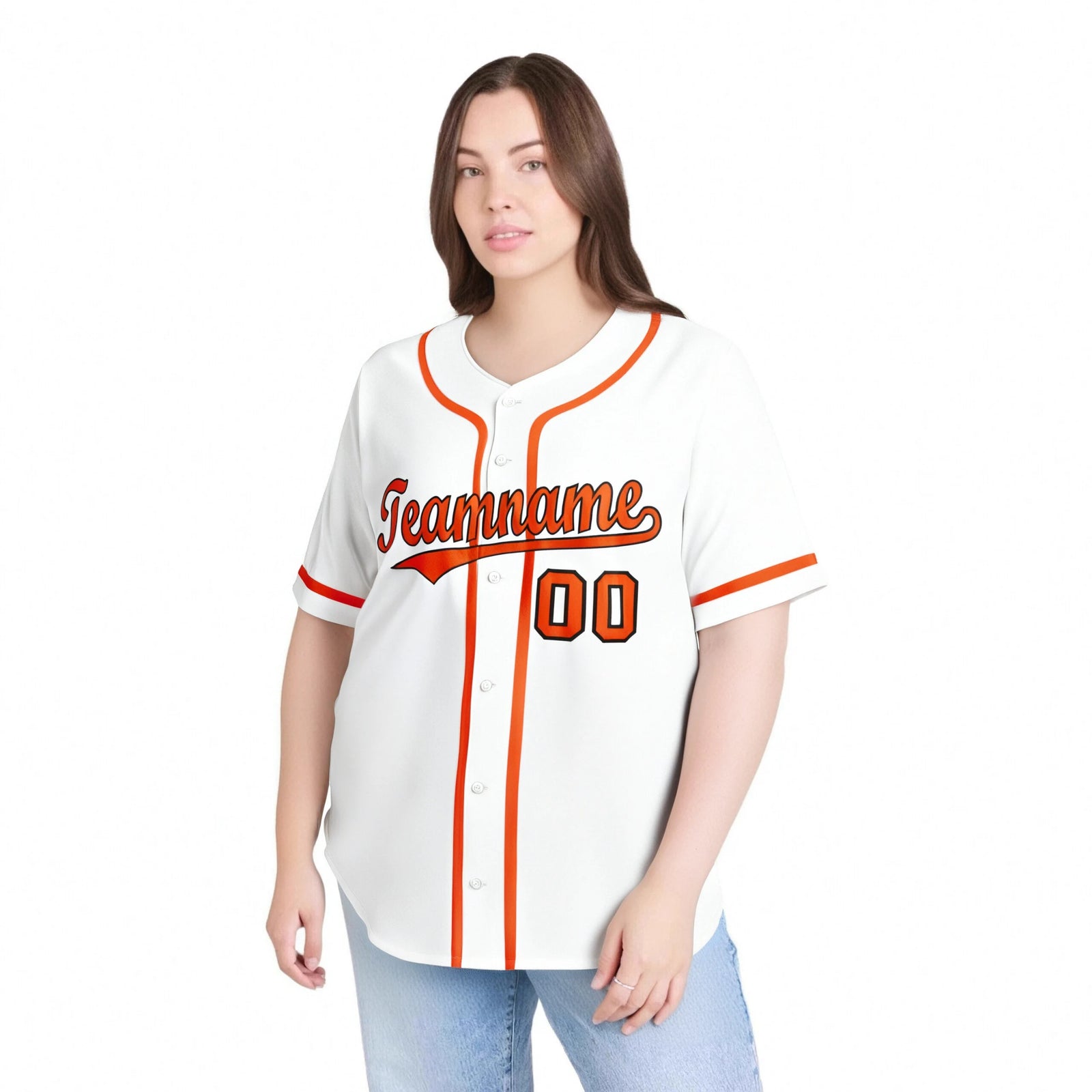 Custom White Orange Classic Style Authentic Baseball Jersey