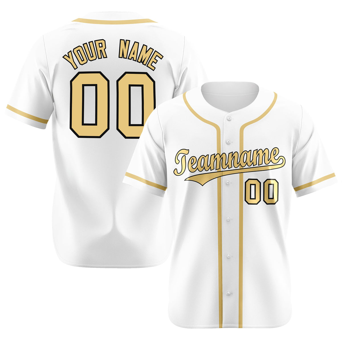 Custom White Khaki Classic Style Authentic Baseball Jersey