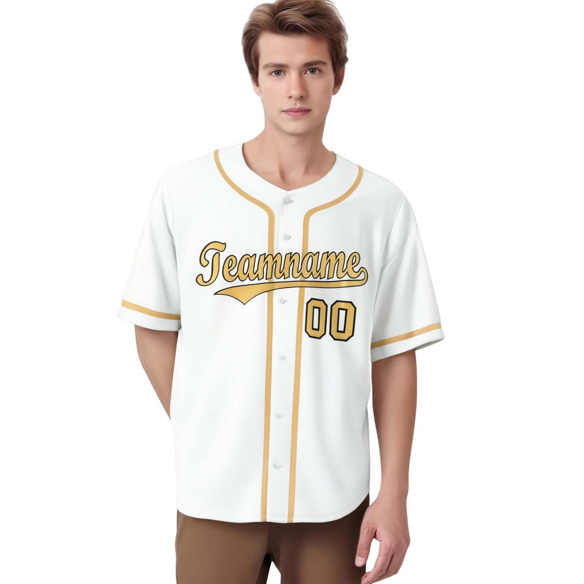 Custom White Khaki Classic Style Authentic Baseball Jersey