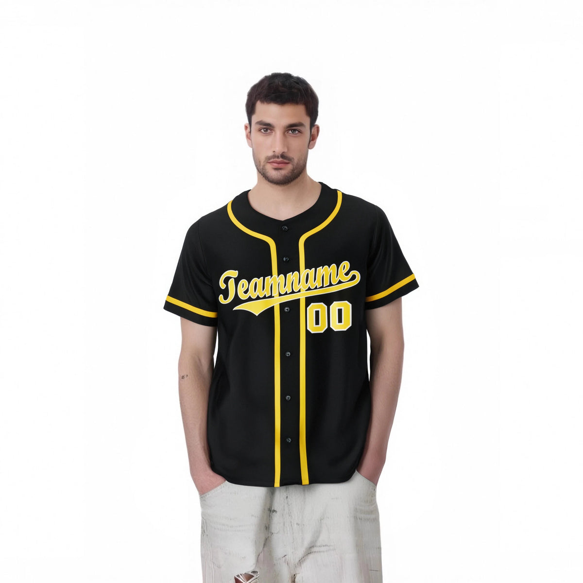 Custom Black Gold Classic Style Authentic Baseball Jersey