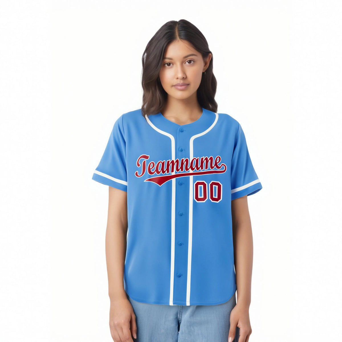 Custom Powder Blue White Classic Style Authentic Baseball Jersey