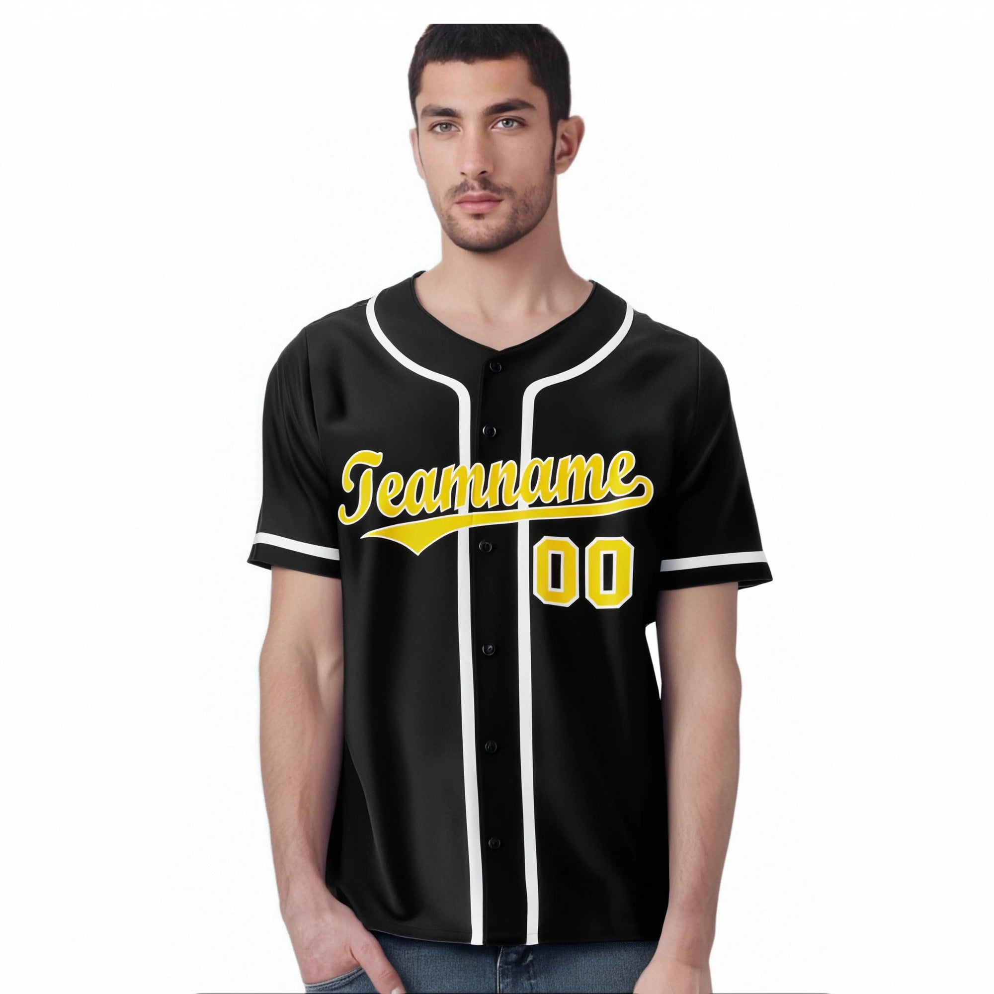 Custom Black White Classic Style Authentic Baseball Jersey