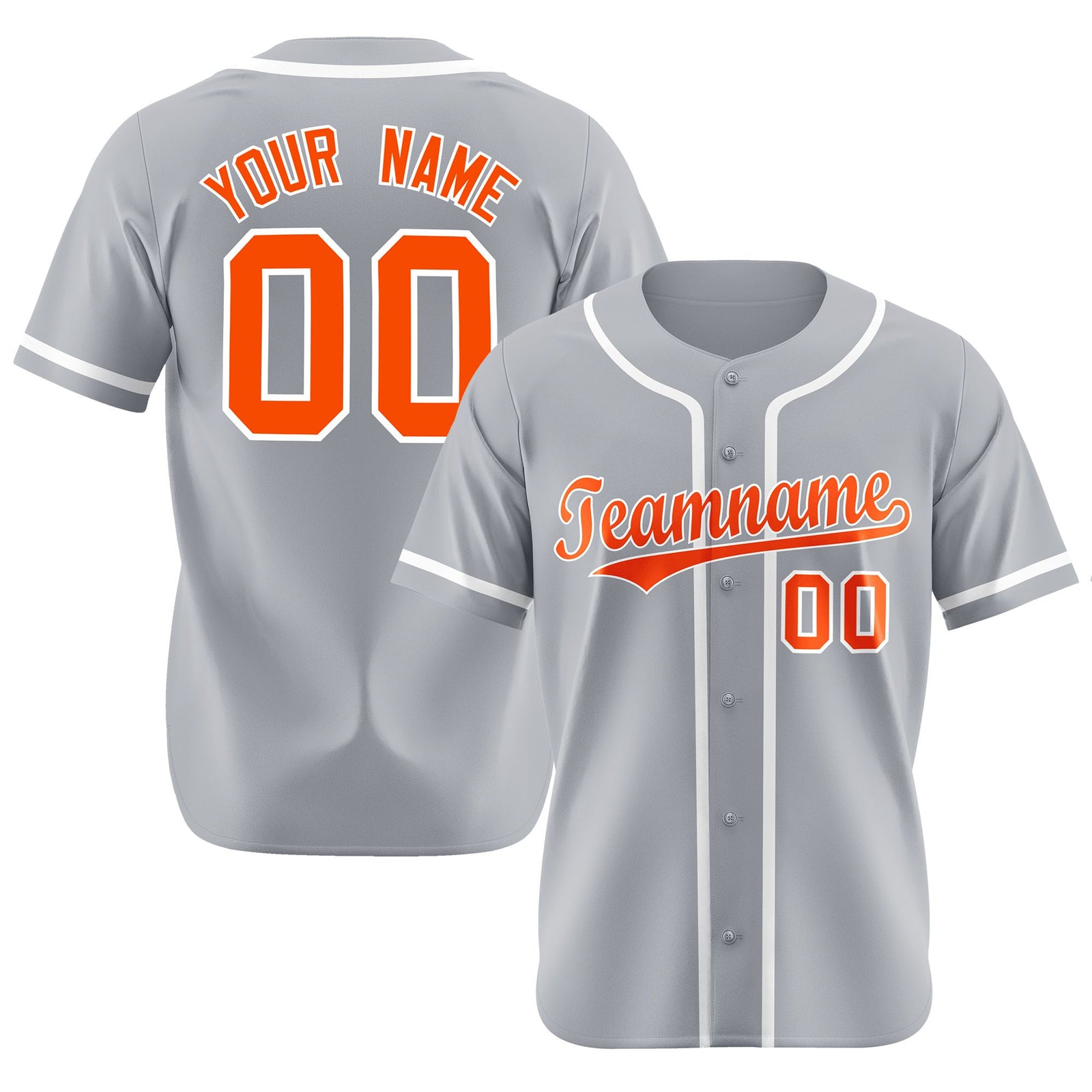 Custom Gray Orange-White Classic Style Authentic Baseball Jersey