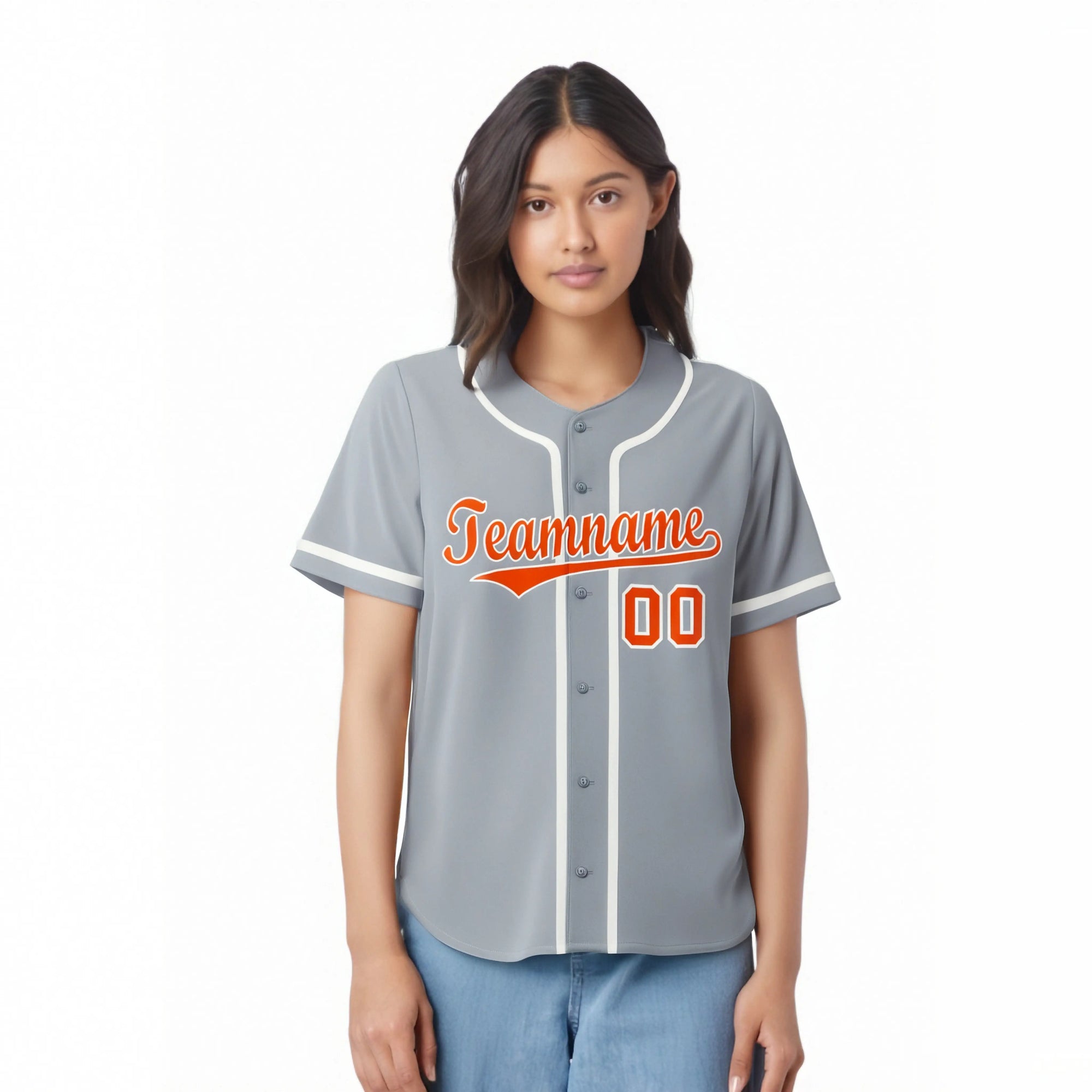 Custom Gray Orange-White Classic Style Authentic Baseball Jersey