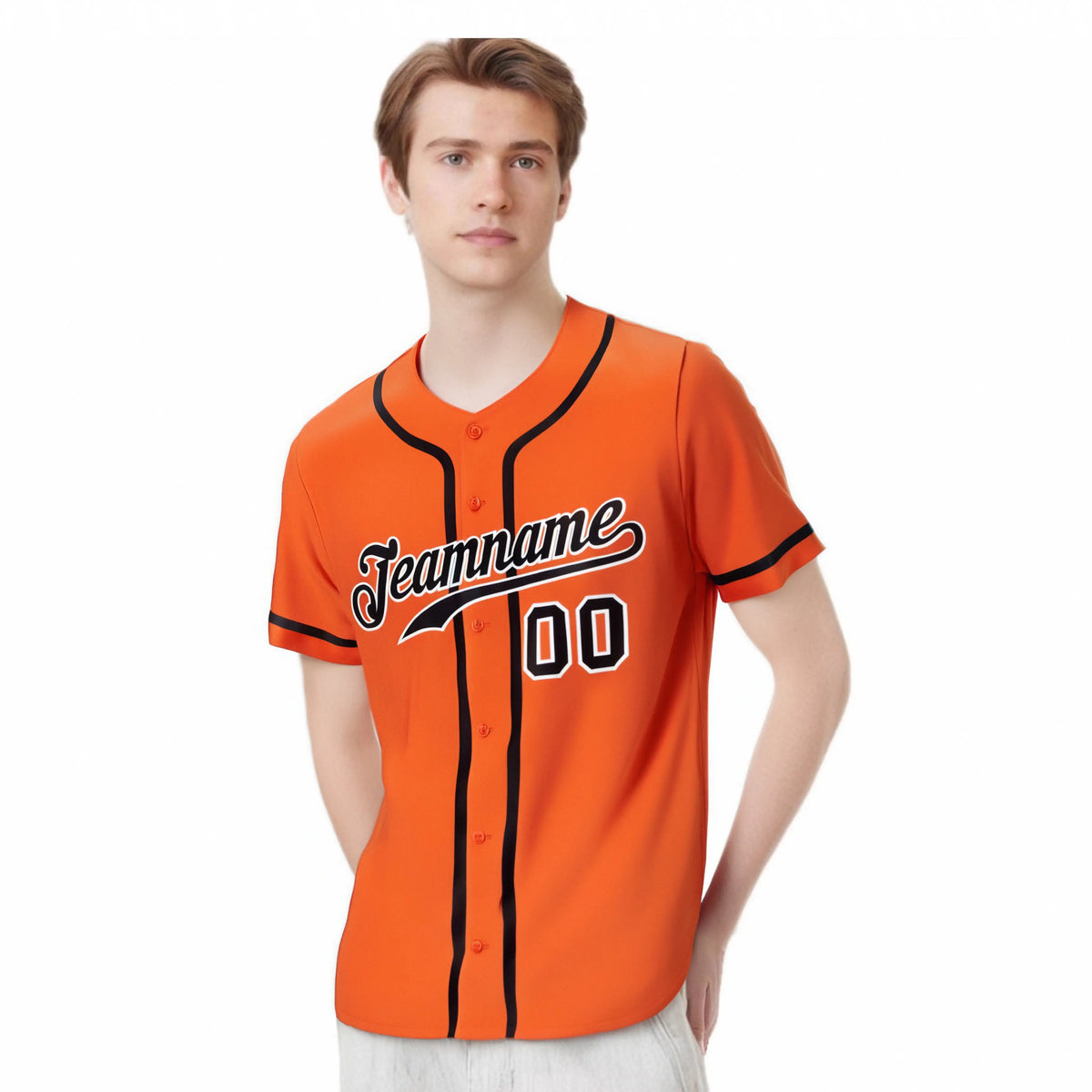 Custom Orange Black Classic Style Authentic Baseball Jersey