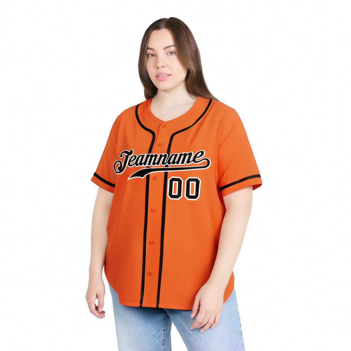 Custom Orange Black Classic Style Authentic Baseball Jersey