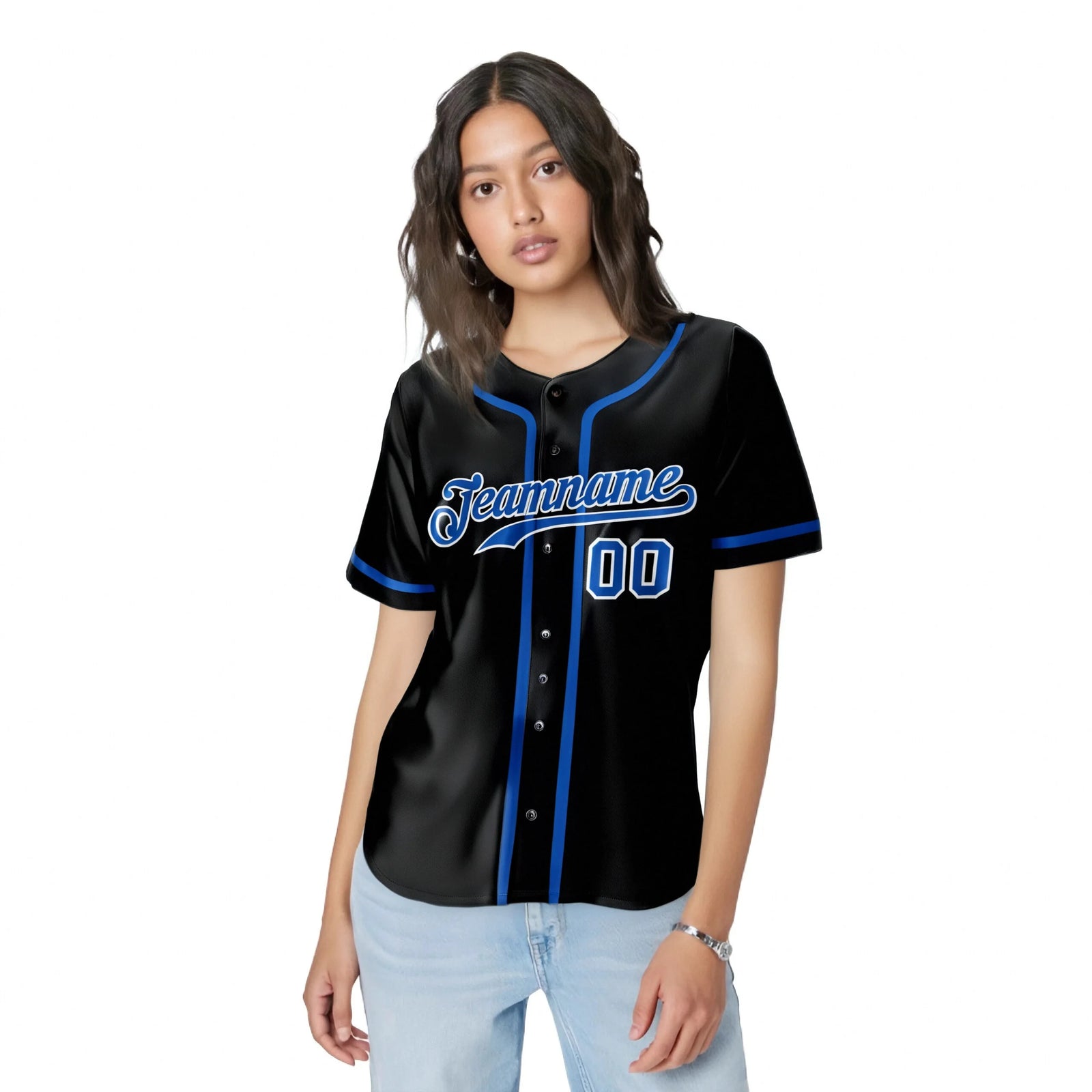 Custom Black Royal Blue Classic Style Authentic Baseball Jersey