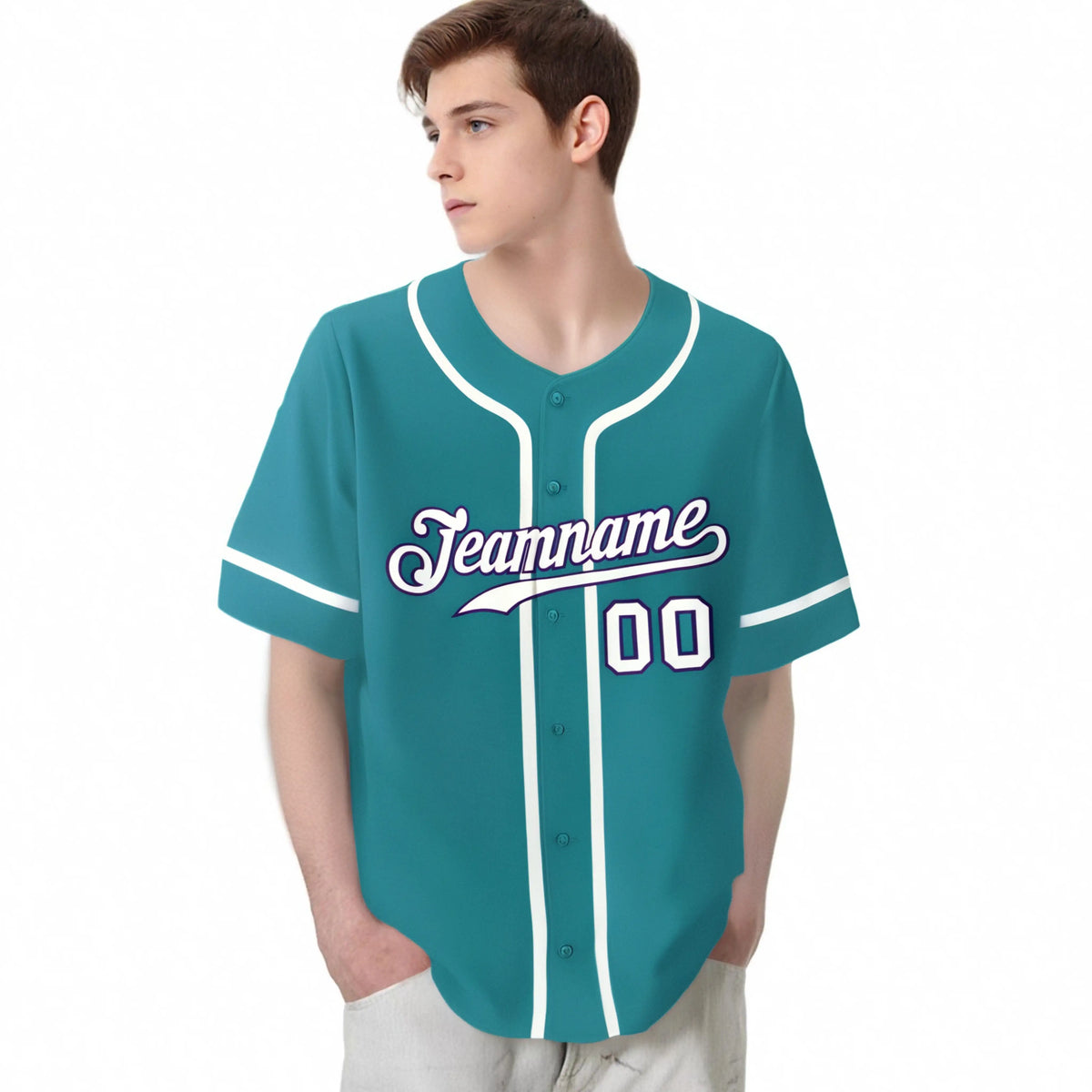 Custom Aqua White Classic Style Authentic Baseball Jersey