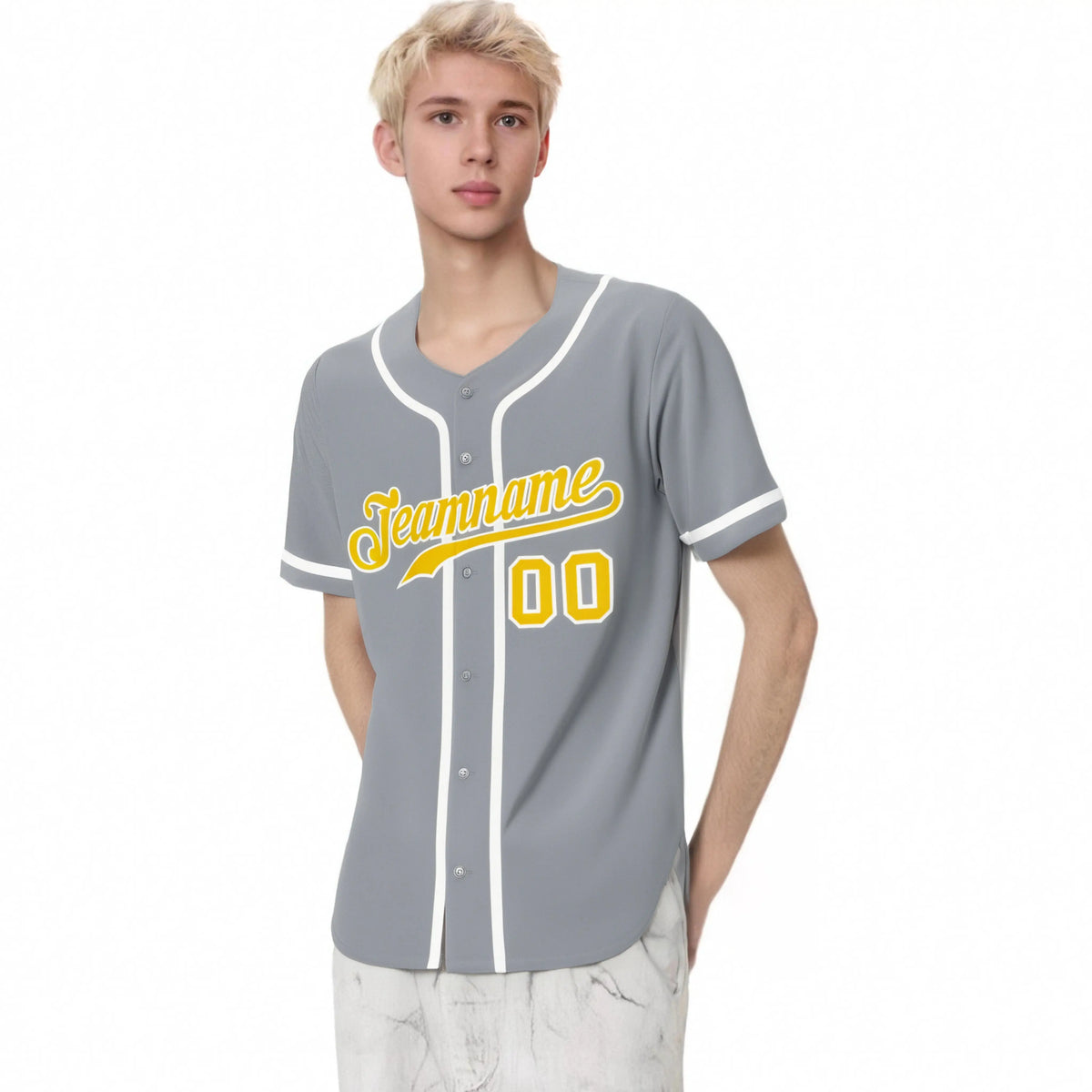 Custom Gray Glod White Classic Style Authentic Baseball Jersey